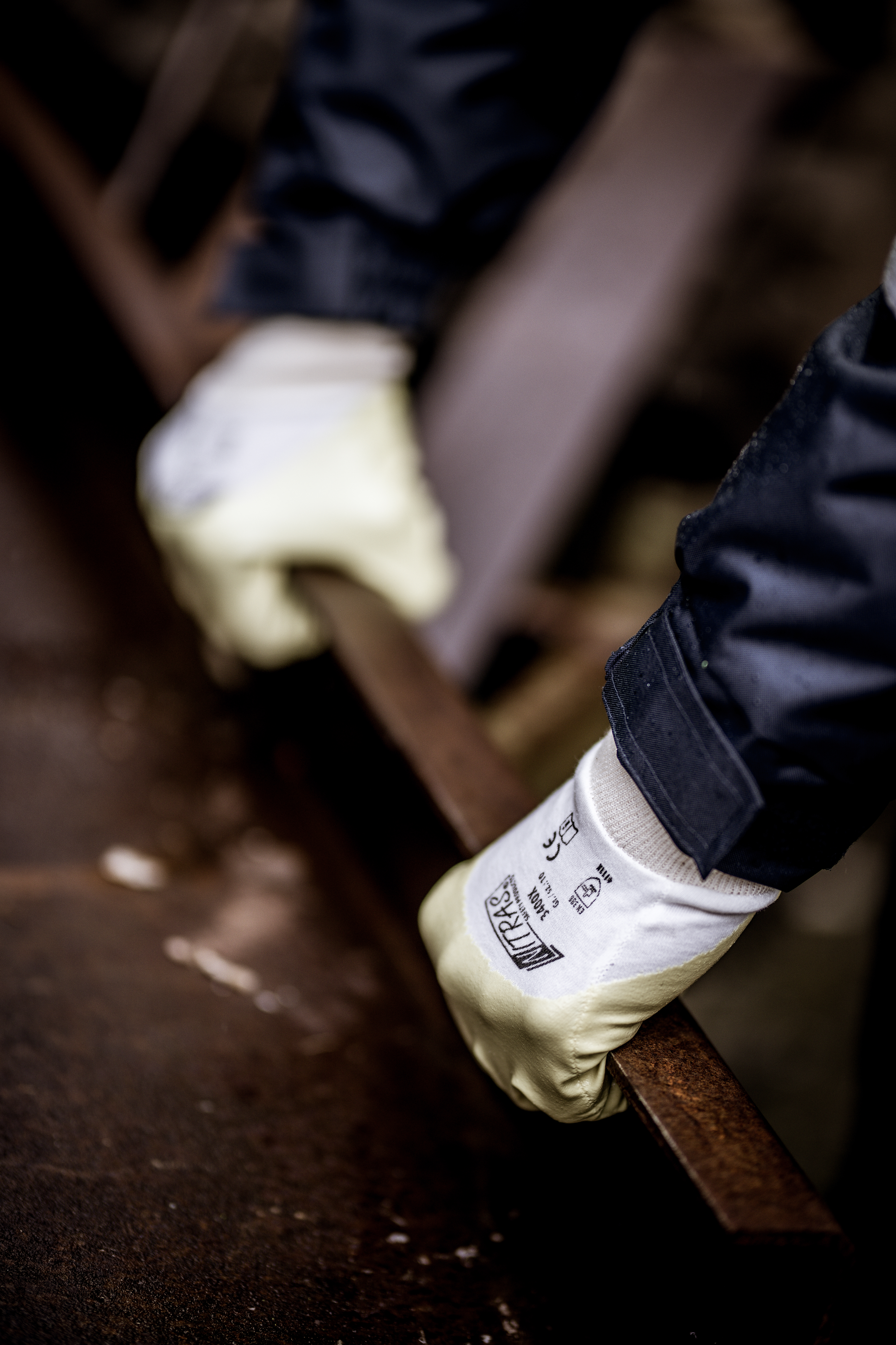 NITRAS Premium-Nitrilhandschuhe, weiß / gelb, EN 388, OEKO-TEX