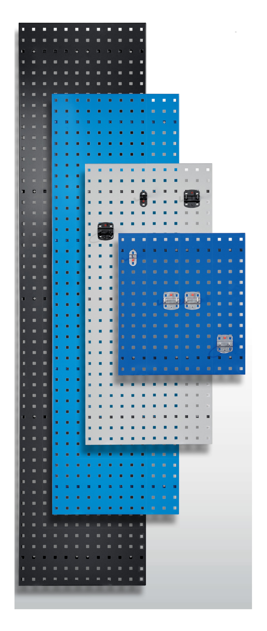 ®RasterPlan Lochplatte B 2000 mm x H 450 mm RAL 7016 - Anthrazitgrau Universell kombinier- und einsetzbar. Kompatibel mit ®RasterPlan Schlitzplatten.