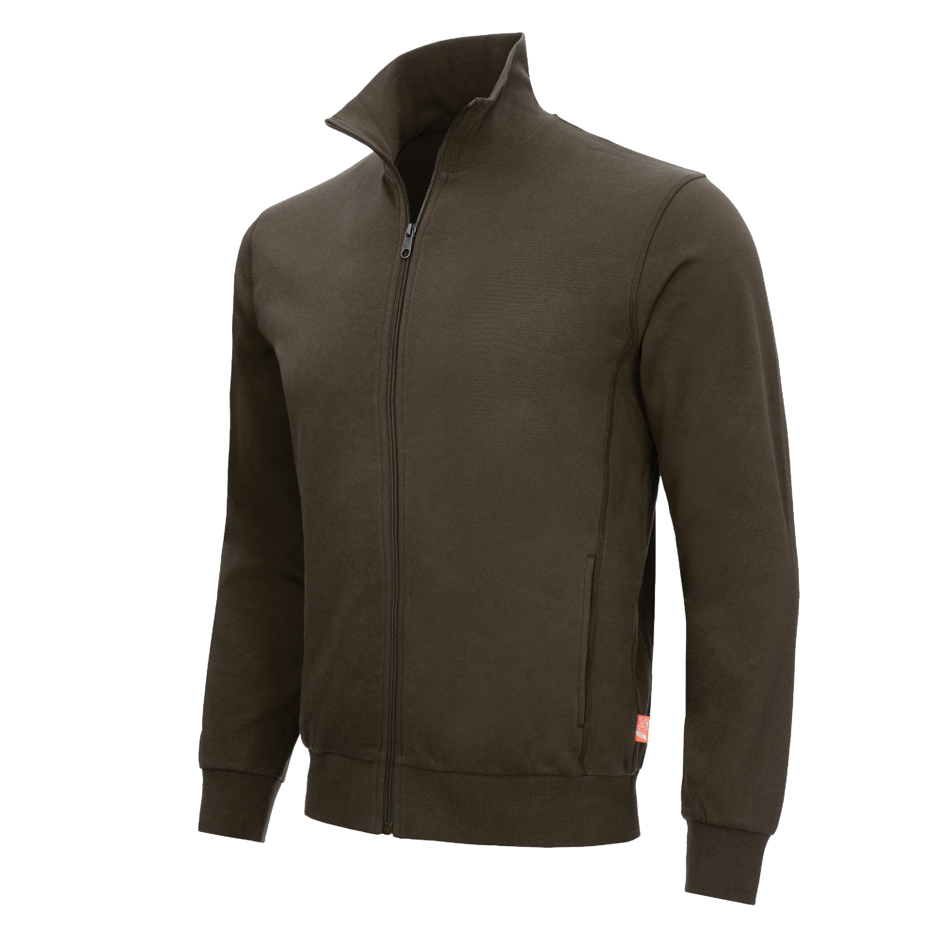 NITRAS MOTION TEX LIGHT, Sweatjacke, braun (Farbcode: 5000), 70% Baumwolle / 30% Polyester, 300 g/qm, STANDARD 100 by OEKO-TEX®