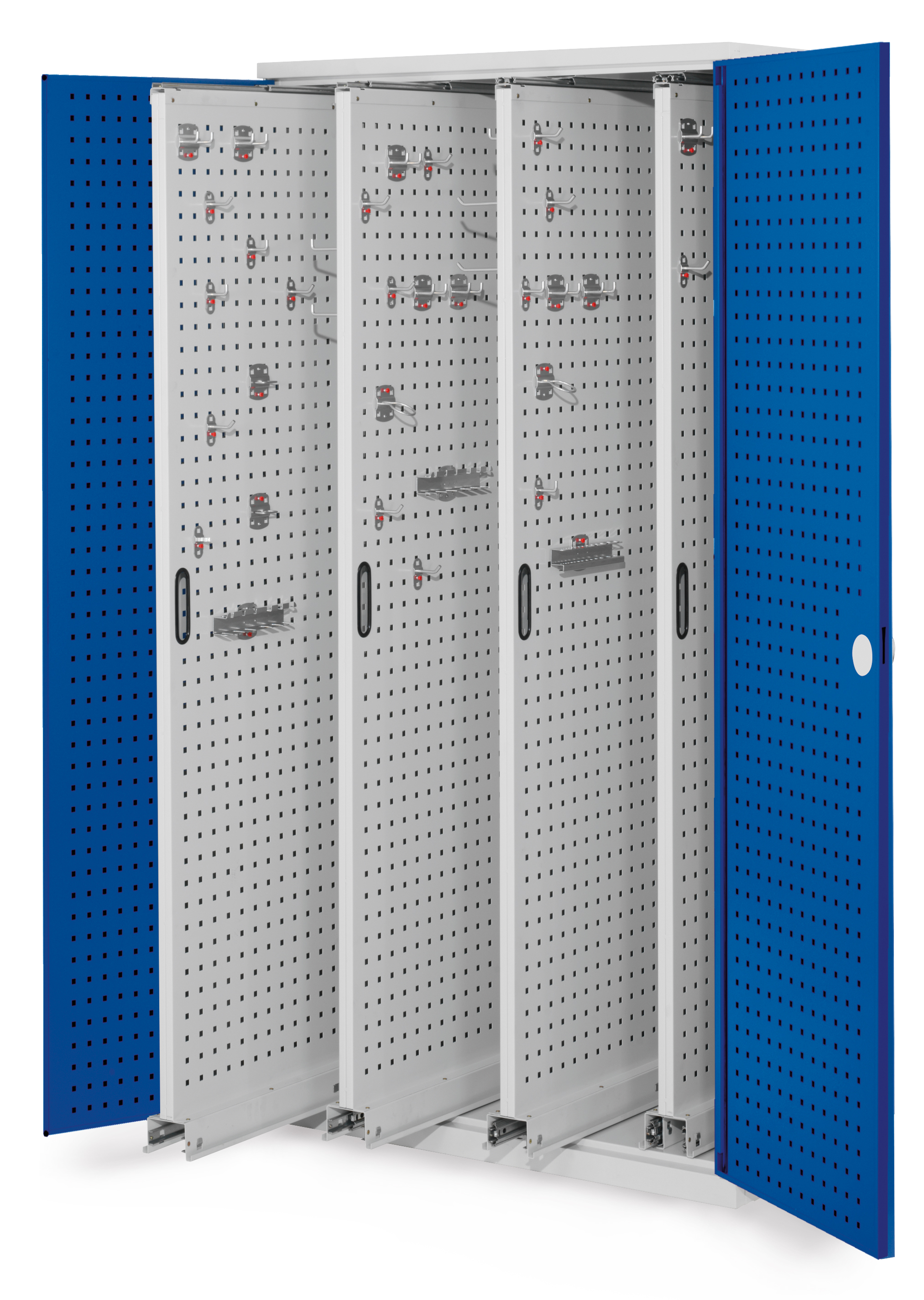 Der RasterPlan Vertikalschrank Modell 83 von Kappes Systeme bietet platzsparende Werkzeugorganisation mit robustem Stahl, flexiblen Auszügen und sicherem Zylinderschloss.