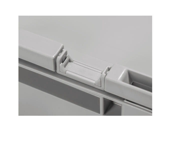 Bekuplast Montagezubehör TR7232-54gr aus robustem PP-C in Grau 401, ideal für einfache und sichere Lagerbehältermontage in Werkstätten und Lagerräumen.