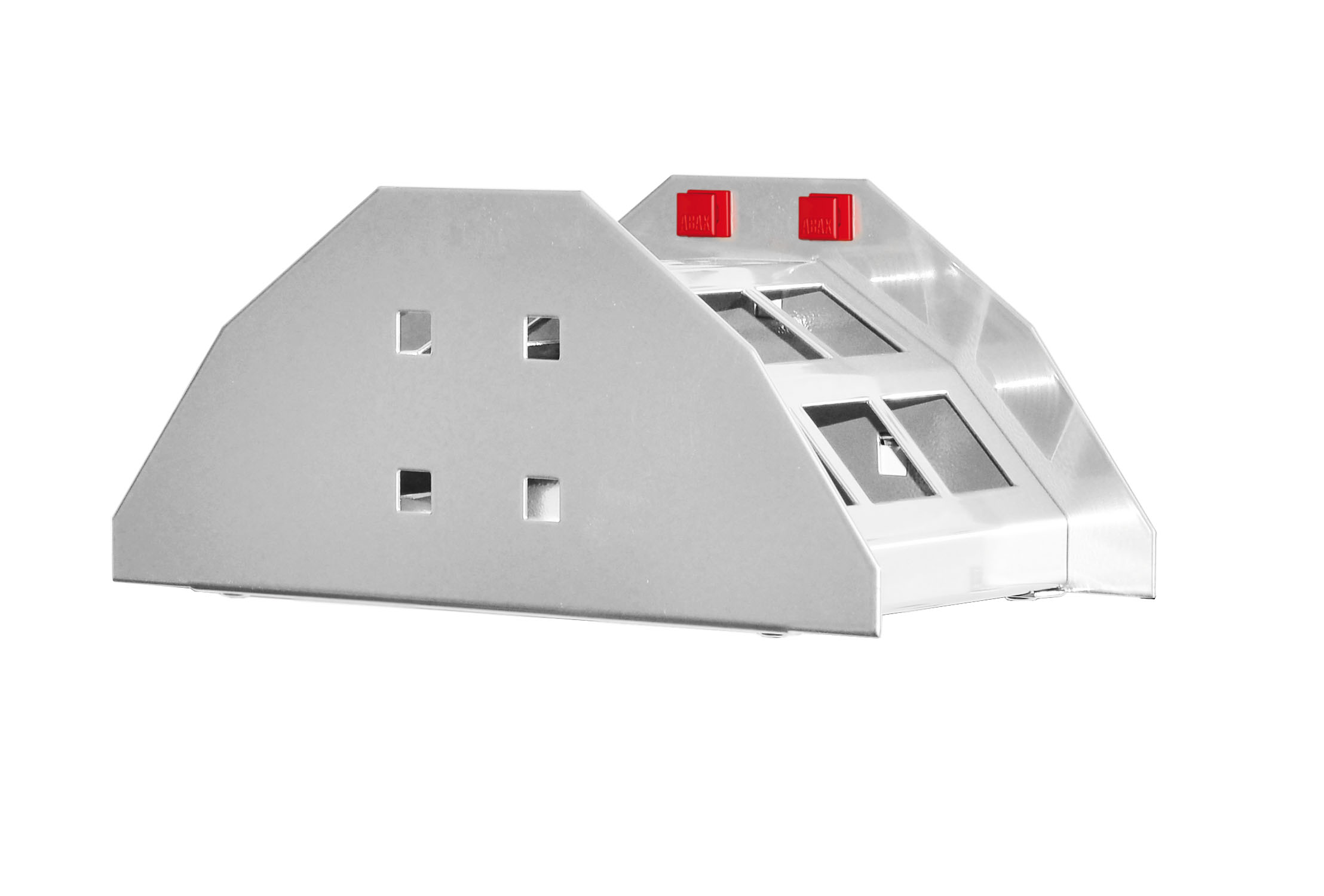 ABAX® Schlauchhalter, 230x125 mm, alufarben. Werkzeuglose Montage, flexibel und sicher. Kompatibel mit ®RasterPlan. Von Kappes Systeme GmbH.