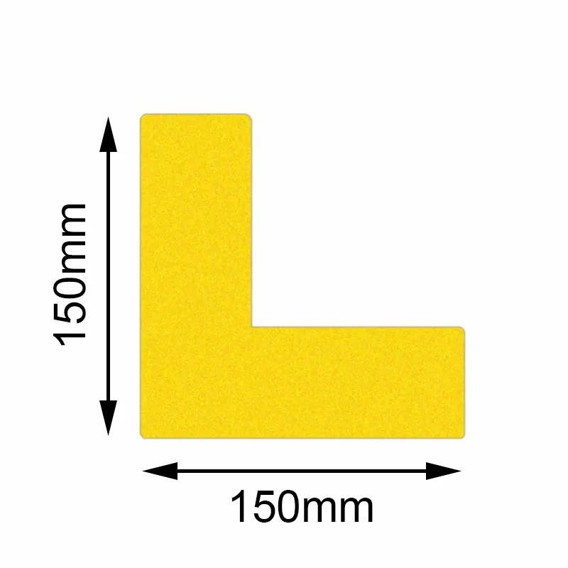 Produktbild zeigt den Bodenmarkierer Safety Gelb von Mehlhose Antirutschprodukte GmbH, 150x150mm, robust, rutschhemmend, ideal f?r sichere Bodenmarkierungen.