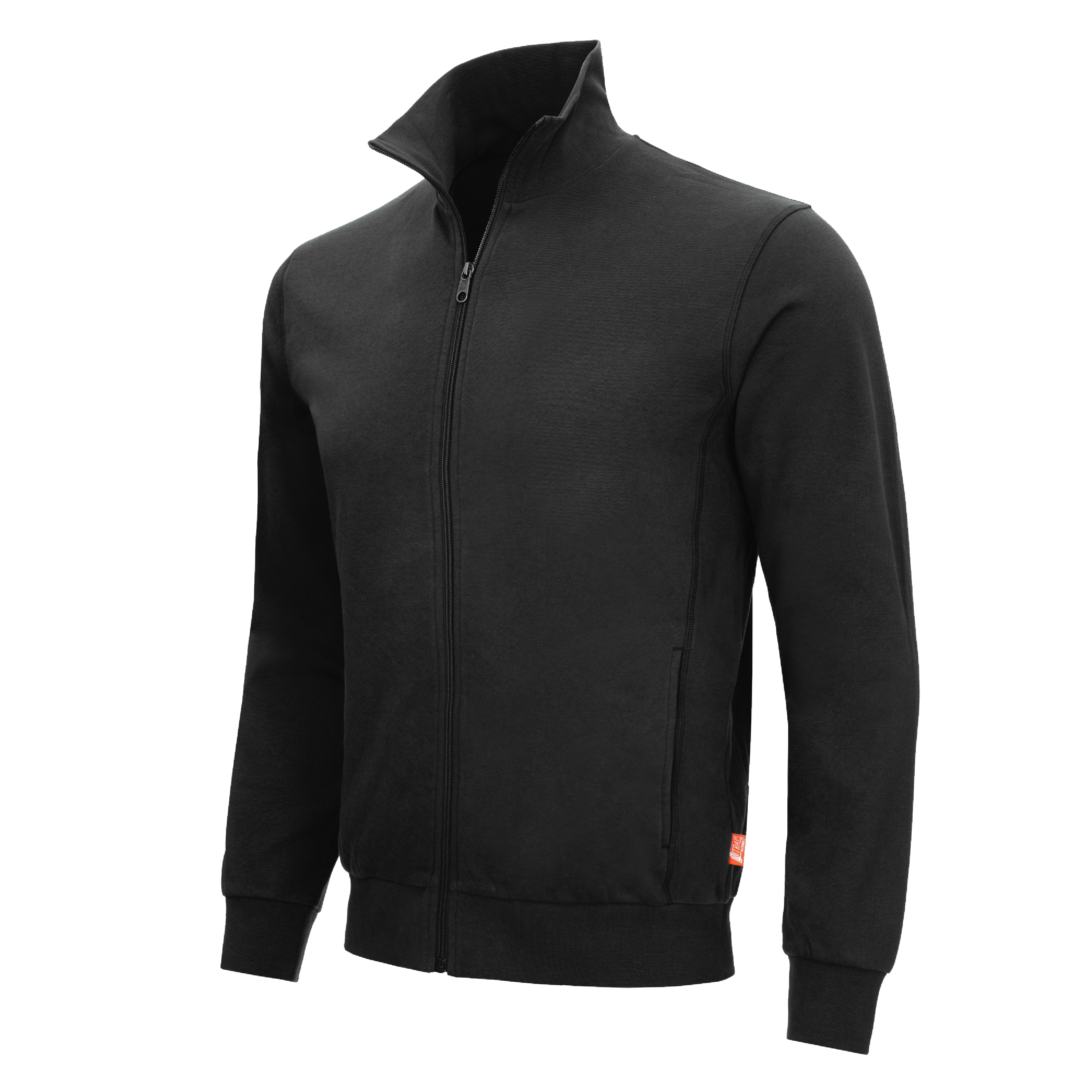 NITRAS MOTION TEX LIGHT, Sweatjacke, schwarz (Farbcode: 1000), 70% Baumwolle / 30% Polyester, 300 g/qm, STANDARD 100 by OEKO-TEX®