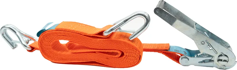 Das Bild zeigt einen robusten, orangefarbenen Zurrgurt von Dolezych GmbH & Co. KG, ideal f?r sichere Transporte mit 50 mm Breite und 8.000 mm L?nge.