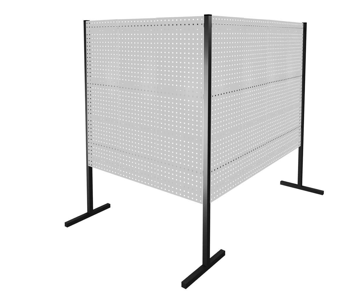 Das ®RasterPlan Trennwand Doppelfeld 90° von Kappes Systeme GmbH bietet flexible, robuste und ästhetische Lösungen zur Arbeitsbereichsstrukturierung in RAL 7035.