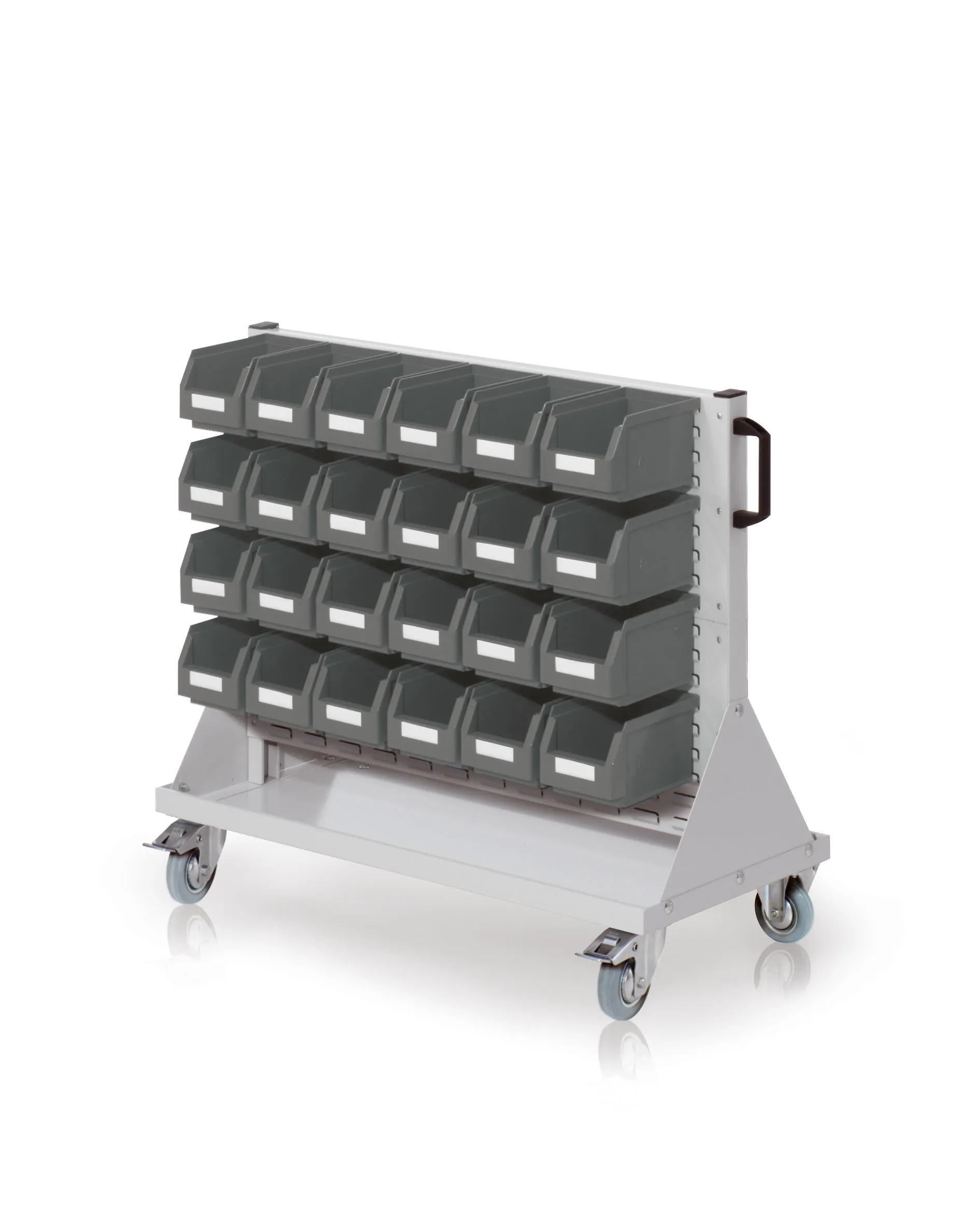 Der RasterMobil Rollwagen Gr. 2 Modell E68 von Kappes Systeme ist ein robuster, vielseitiger Transportwagen mit ergonomischem Design und modularer Bauweise.