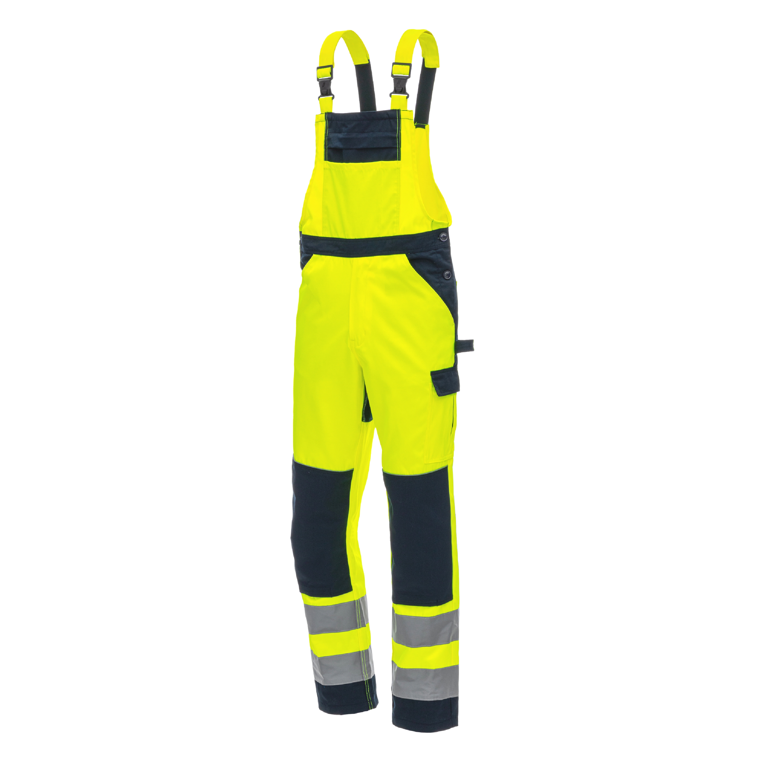 NITRAS MOTION TEX VIZ, Warnschutz-Latzhose, EN ISO 13688, EN ISO 20471