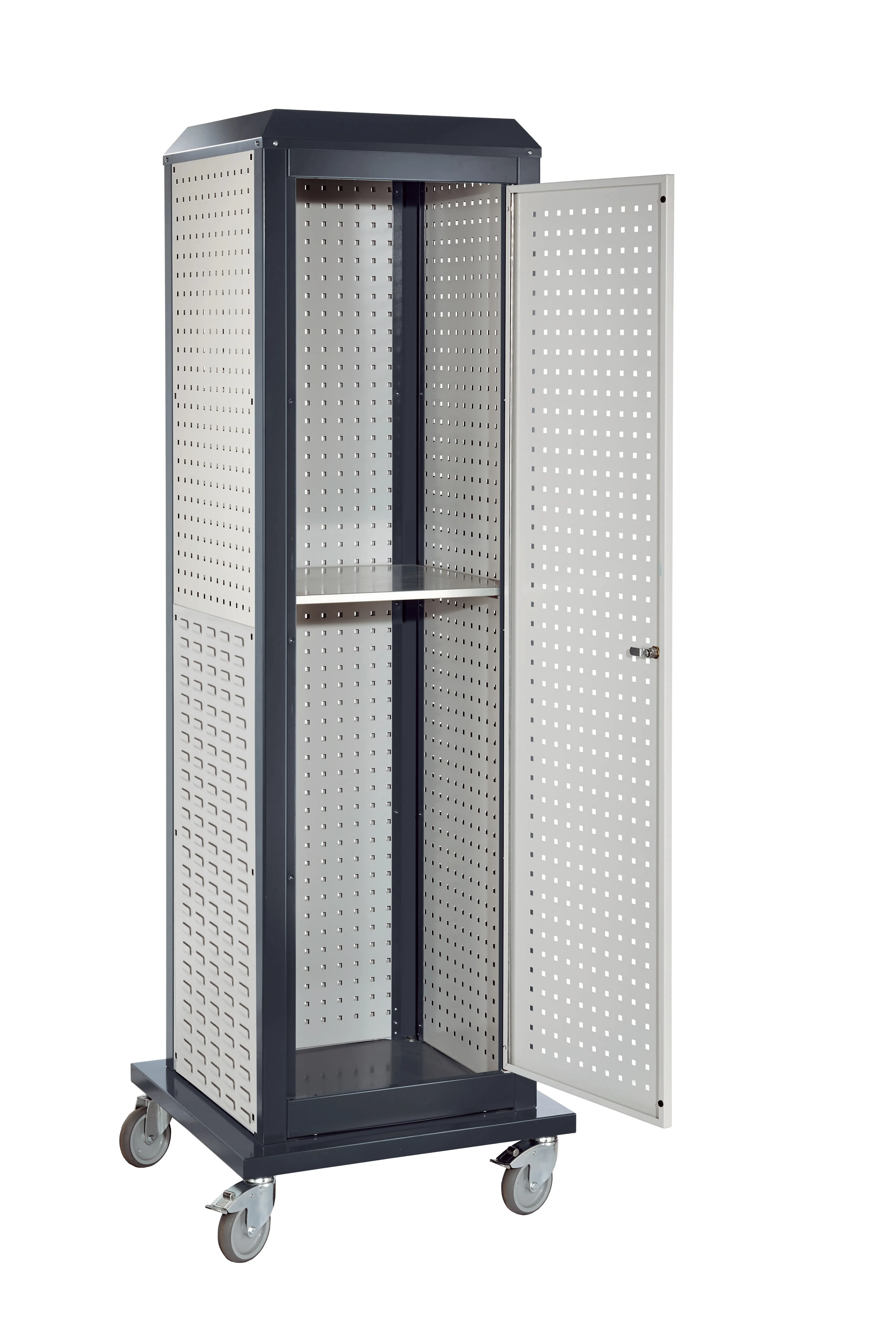 Der ®RasterPlan ToolTower von Kappes Systeme GmbH bietet mobile und stationäre Lagerung für Werkzeuge und Kleinteile, mit robustem Design und flexibler Konfiguration.