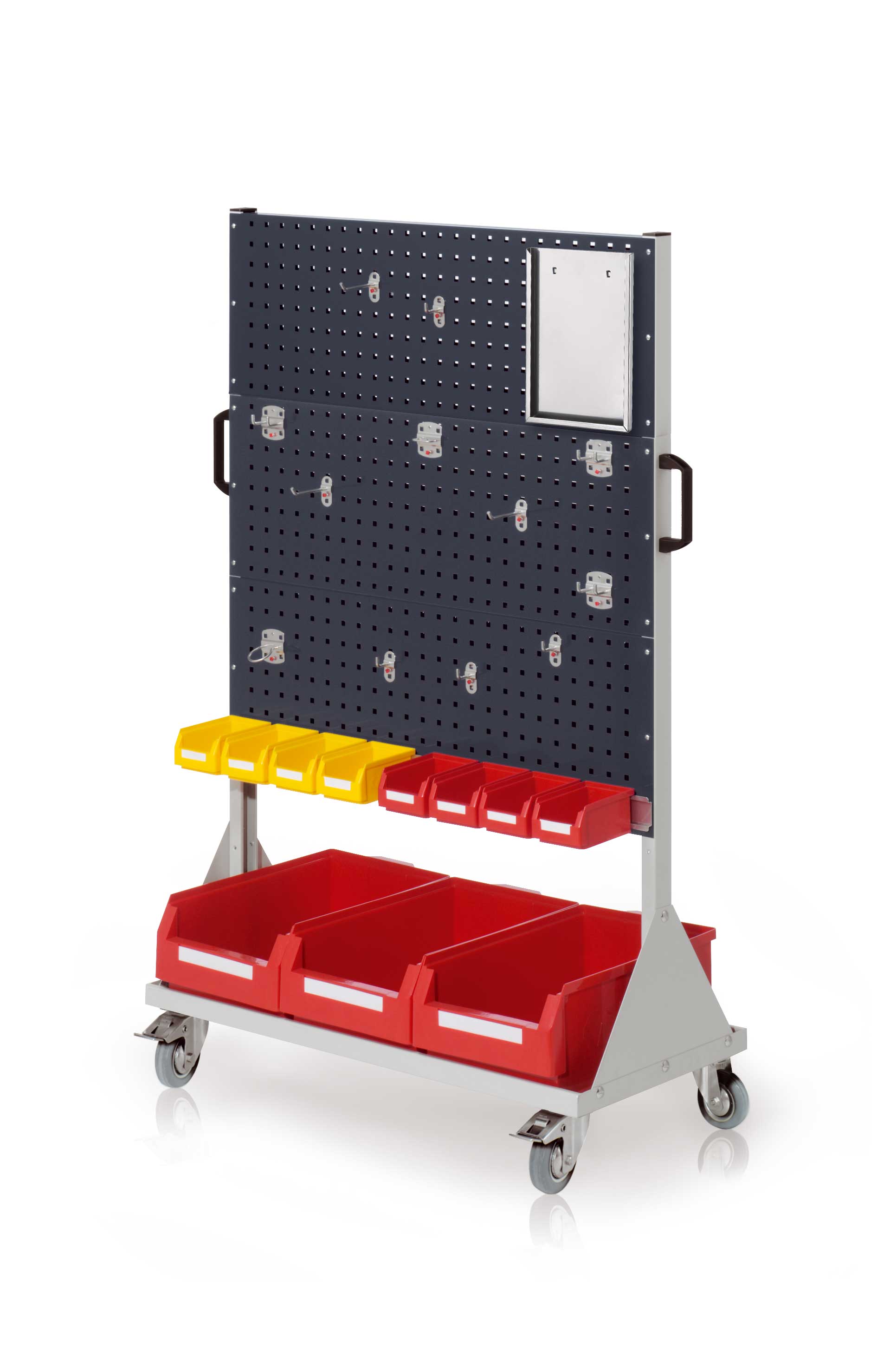 Das RasterMobil® Gr. 4 von Kappes Systeme GmbH ist ein flexibles, rollendes Lagersystem mit robustem Design, ideal für effiziente Werkstattorganisation.