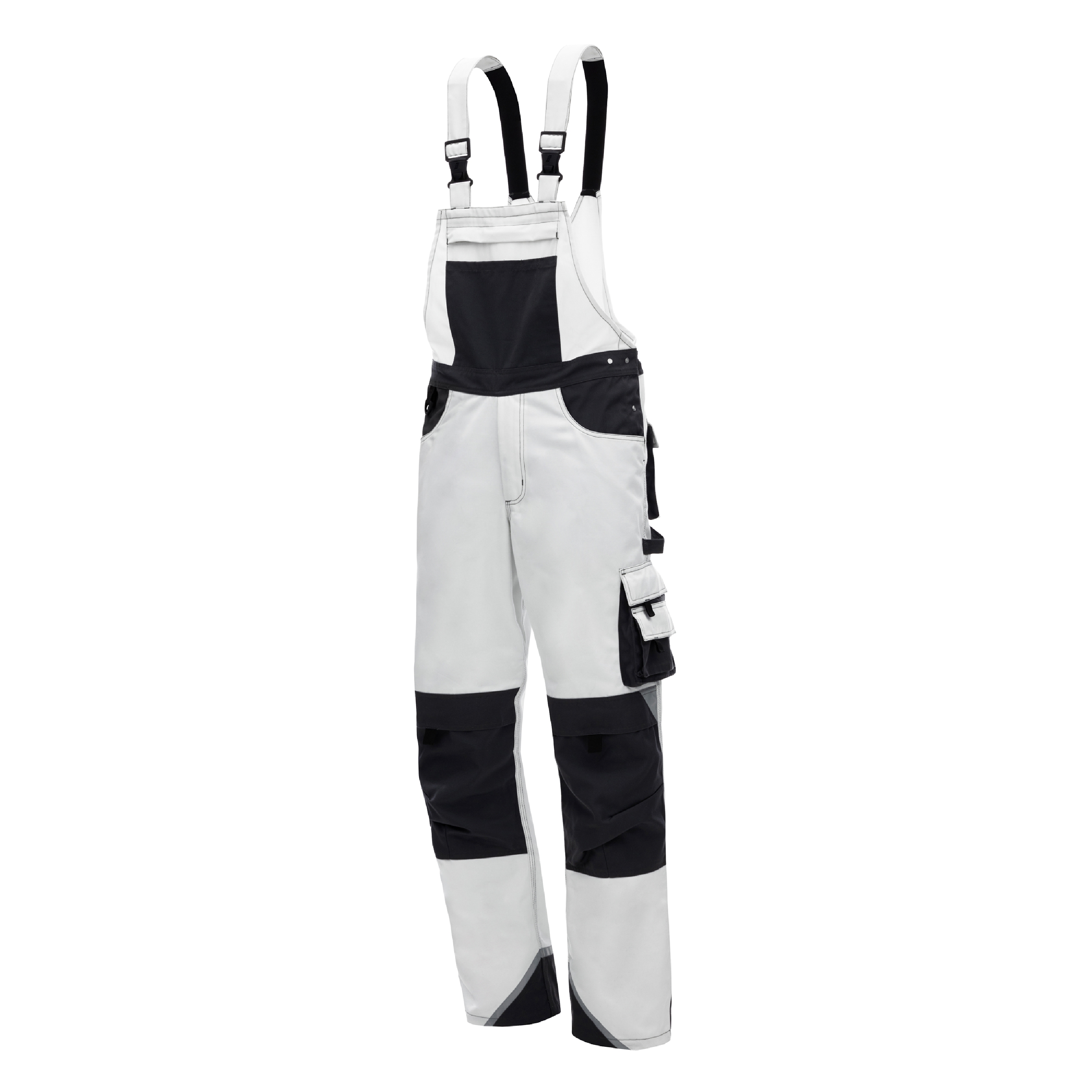 NITRAS MOTION TEX PLUS, dungarees, long, white / grey, OEKO-TEX NITRAS MOTION TEX PLUS, dungarees, long, white / grey, OEKO-TEX