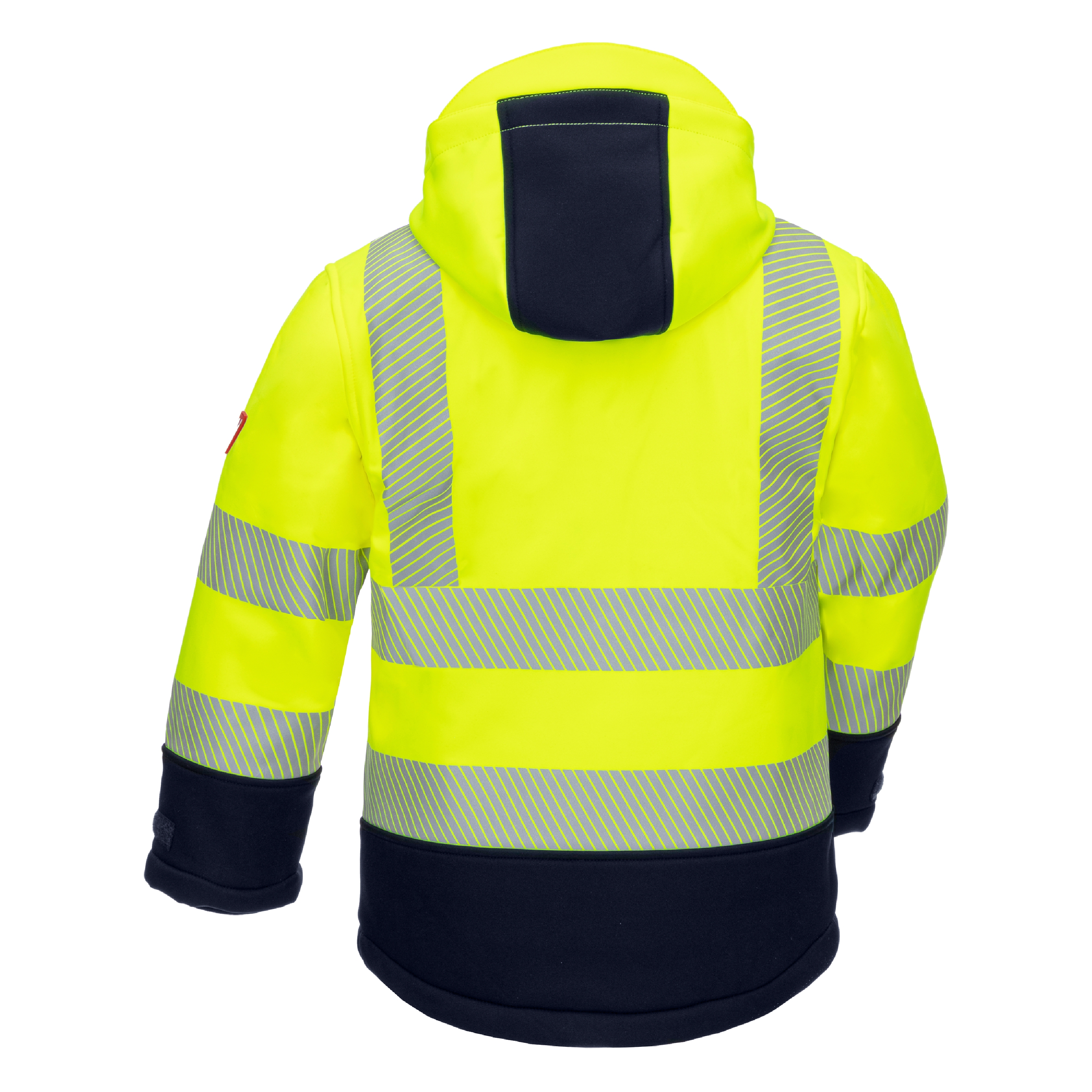 NITRAS MOTION TEX VIZ PLUS KIDS, Winter-Warnschutz-Softshelljacke, neongelb / marine, EN ISO 13688, EN 17353