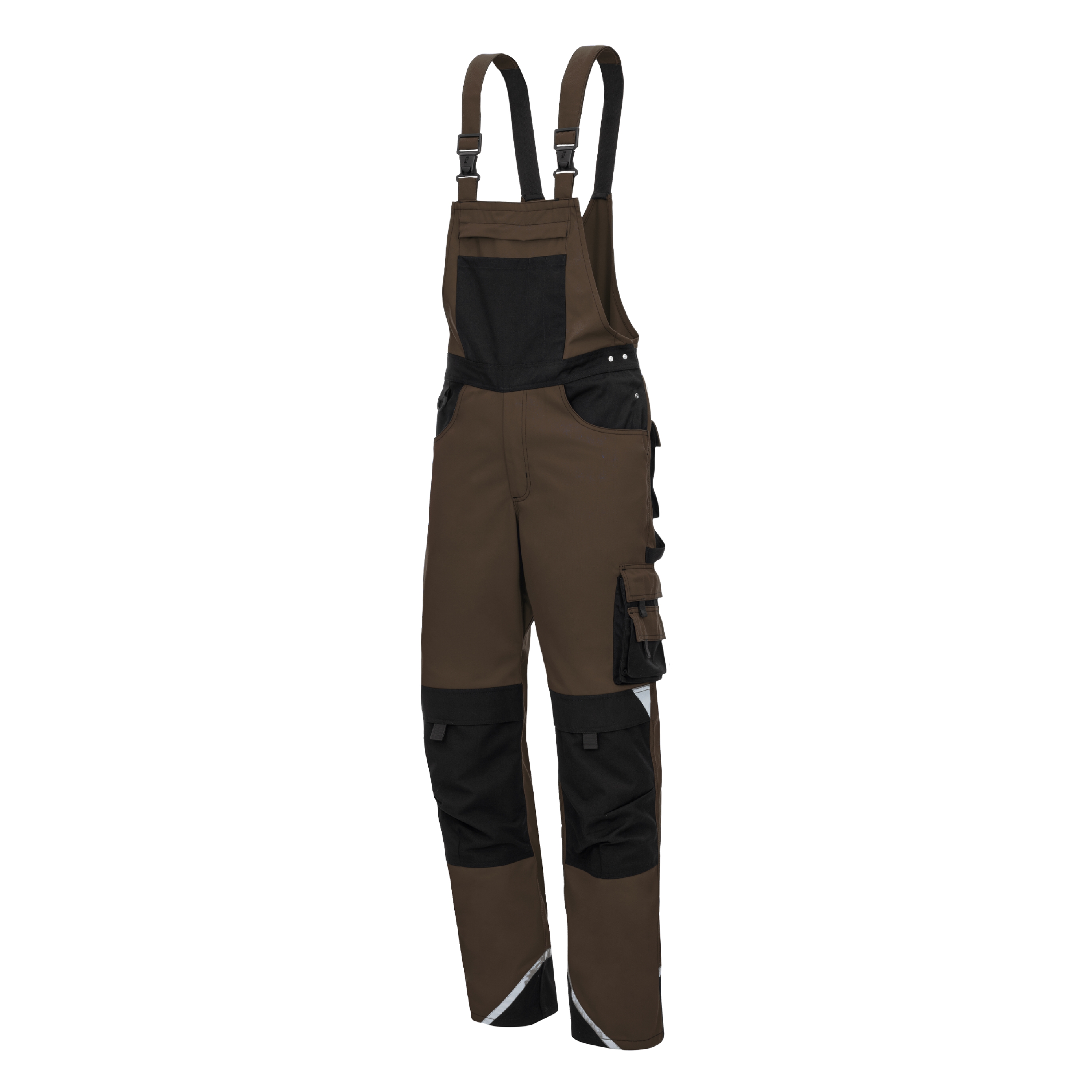NITRAS MOTION TEX PLUS, Latzhose, lang, braun / schwarz, OEKO-TEX