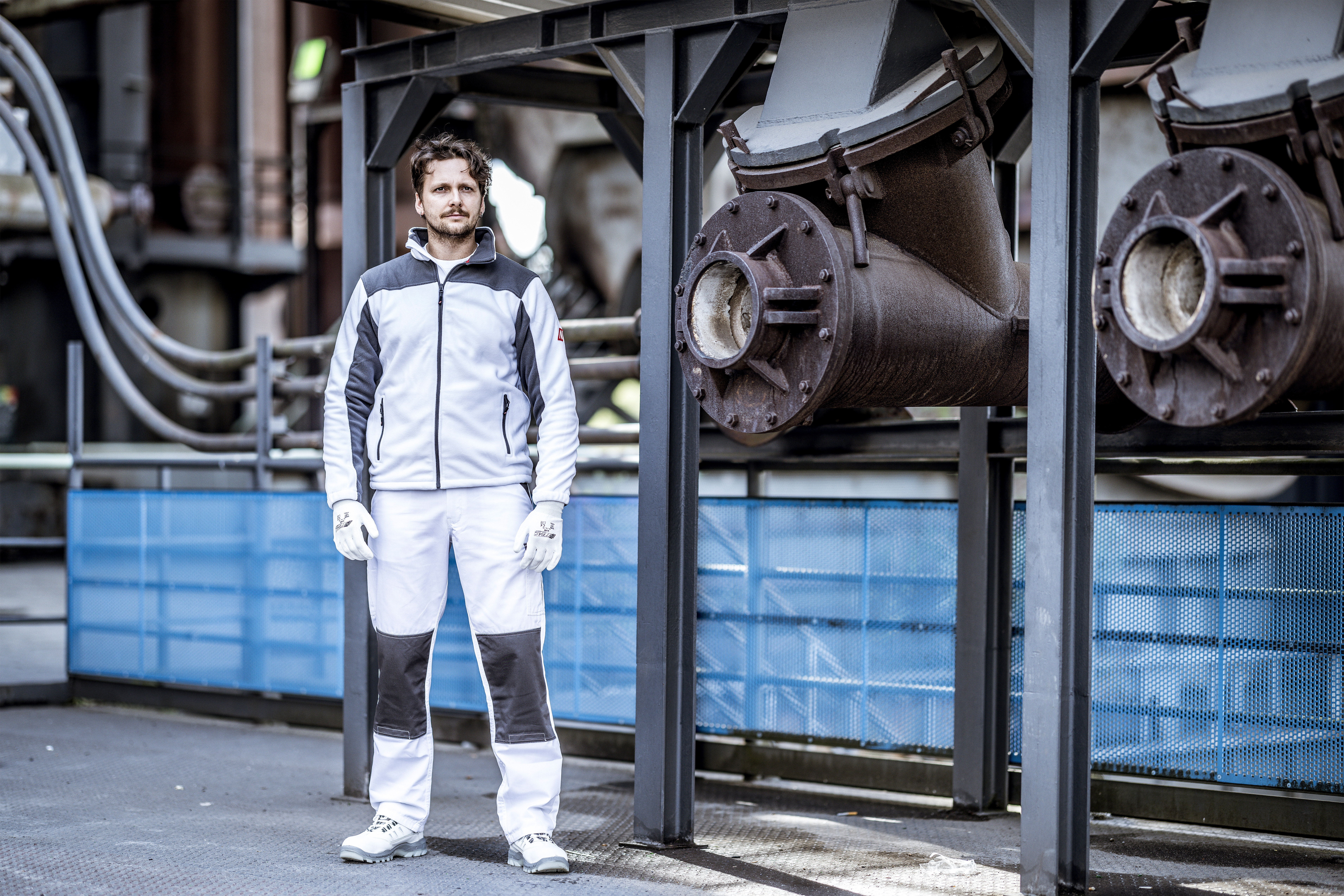 NITRAS MOTION TEX PLUS, Fleece-Jacke, weiß / grau