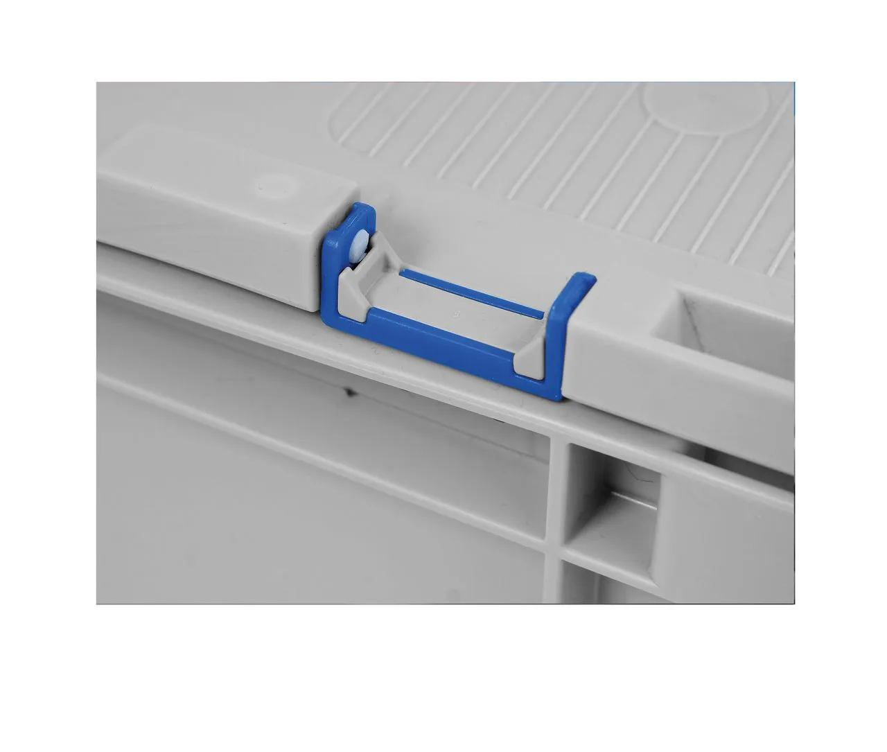 Eindr?ckelemente von Bekuplast f?r Silverline-Scharnierdeckel, aus grauem PP-C, robust und langlebig, f?r einfache Montage und optimale Beh?lterfunktion.