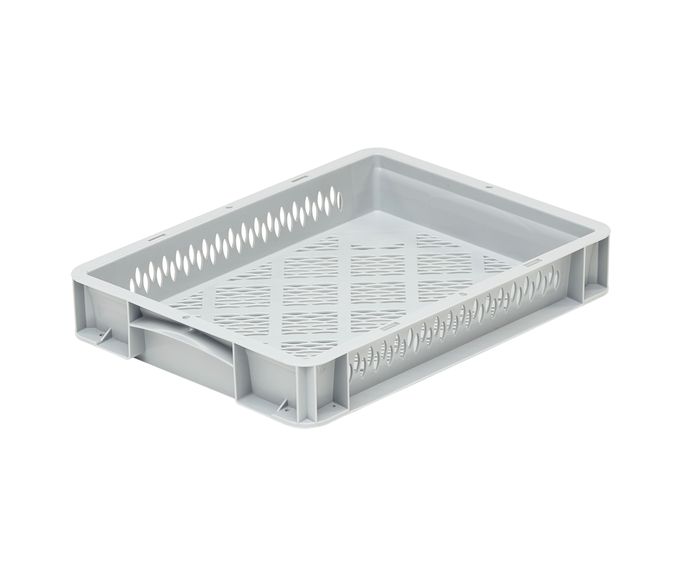 Behälter basicline geschlossen 400 x 300 x 320 mm Farbe: grau 401, offener Griff