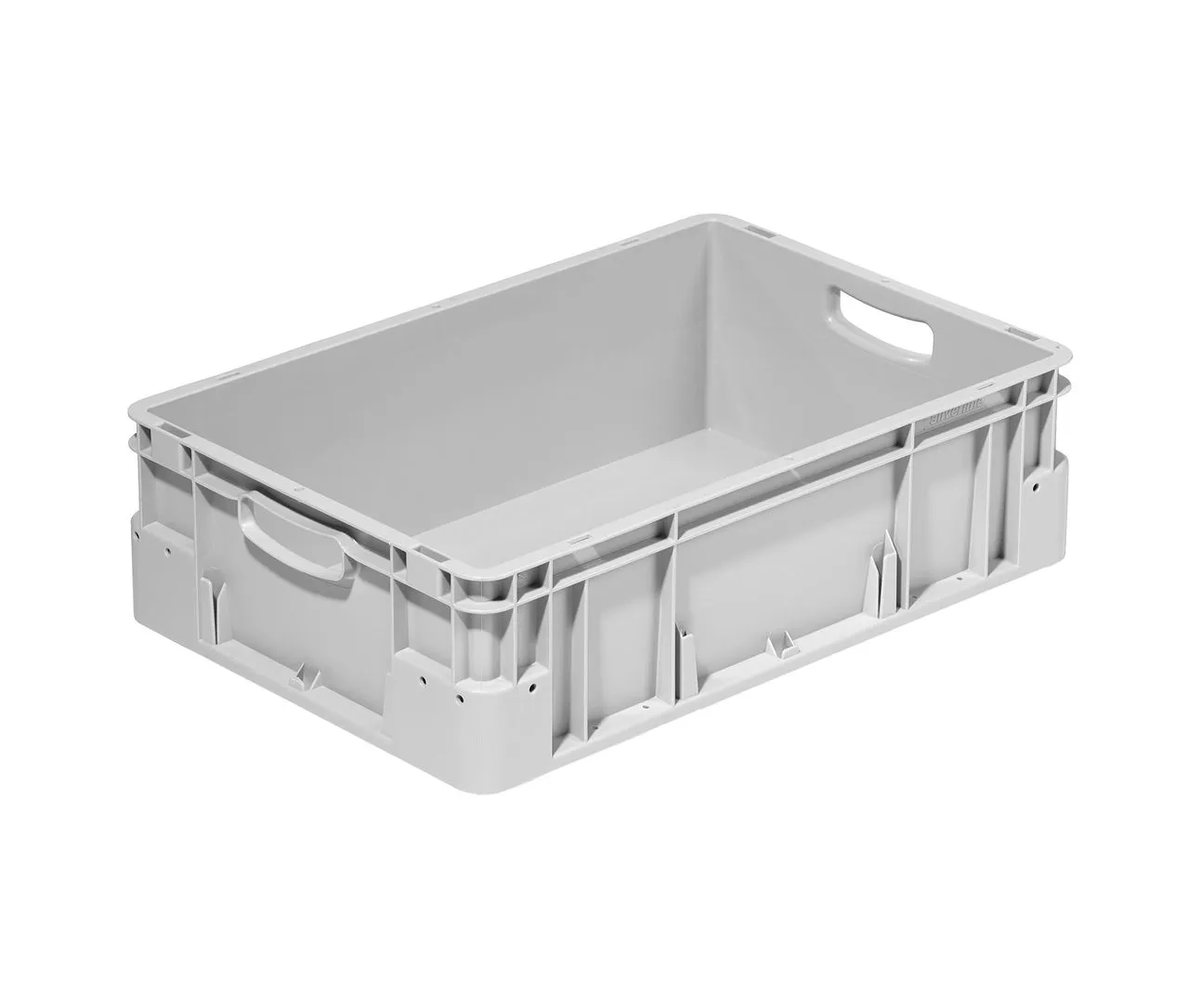 Robuster grauer Bekuplast Beh?lter 600x400x180 mm aus langlebigem PP-C, 36 l Volumen, mit offenen Griffen und geschlossenem Design f?r sicheren Transport.