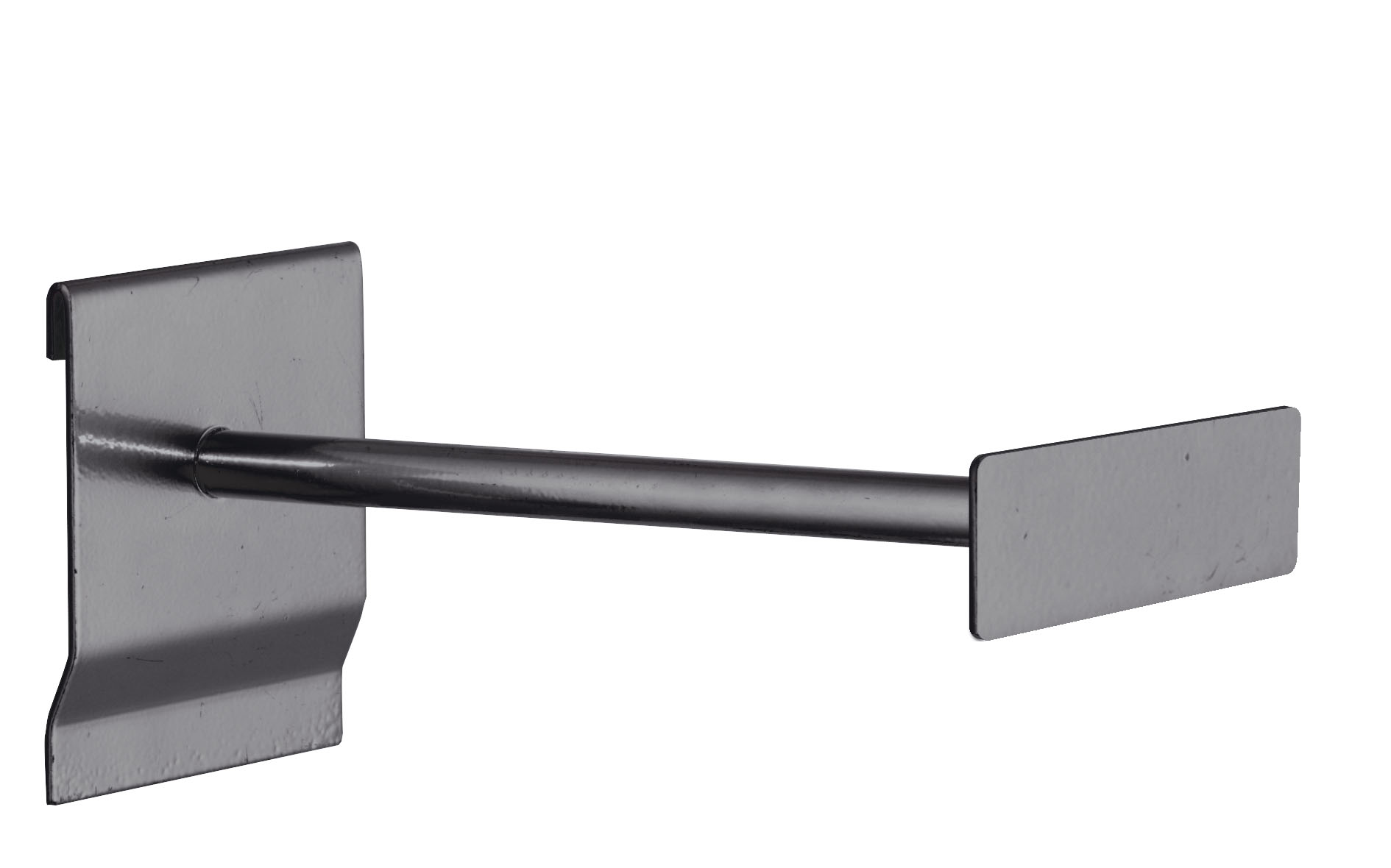 Der anthrazitgraue RasterPlan Universalhalter von Kappes Systeme GmbH, 200 mm, bietet flexible Lagerlösungen mit robuster, kratzfester Beschichtung.
