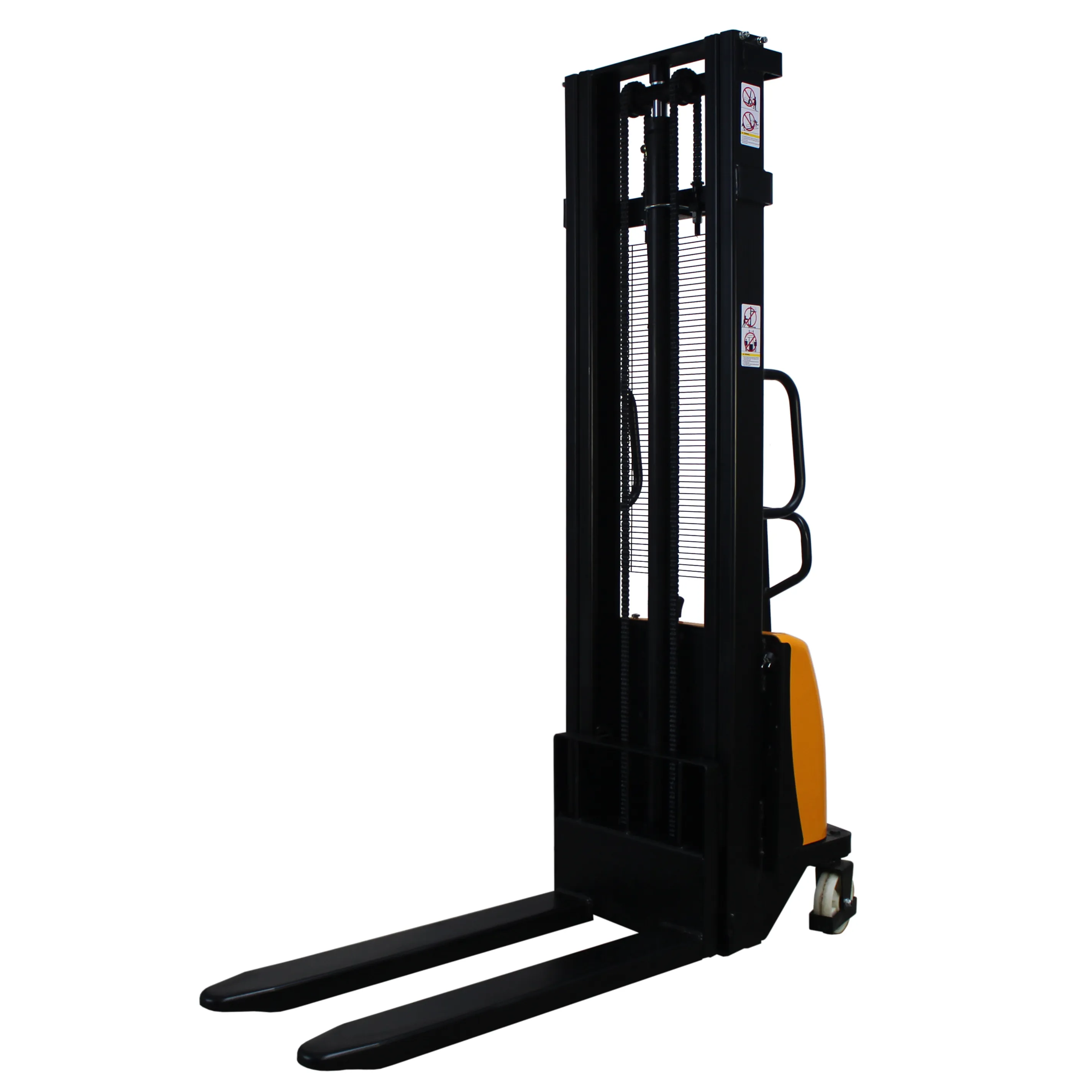 Produktbild des semi-elektrischen Hochhubwagens HSE 1000/3500 von qteck GmbH: Traglast 1000 kg, Hubh?he bis 3500 mm, ideal f?r Lagerlogistik.