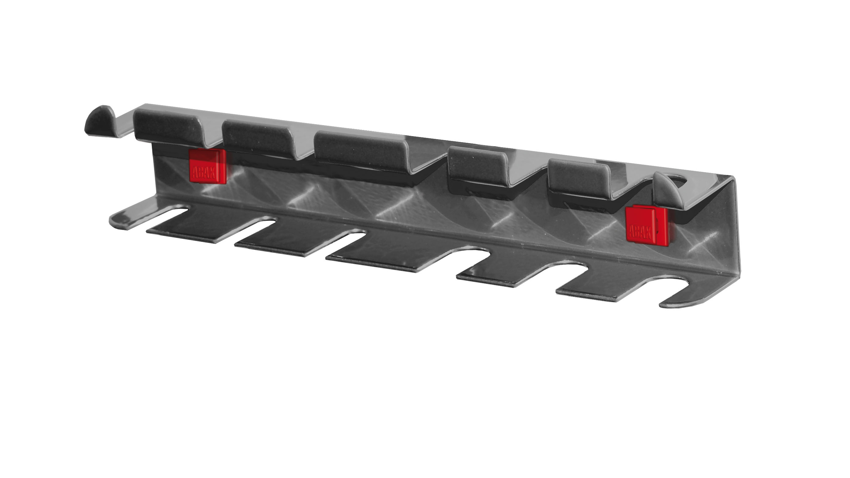 ABAX® Schraubendreherhalter für 12 Teile in Anthrazitgrau, kompatibel mit ®RasterPlan, bietet werkzeuglose Montage und flexible Organisation für Ihre Werkzeuge.