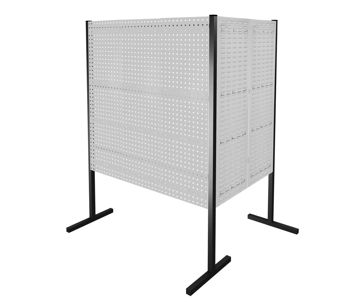 Das ®RasterPlan Trennwandsystem von Kappes Systeme GmbH bietet flexible, robuste Lösungen für Arbeitsbereiche mit 3 Loch- und 2 Schlitzplatten in RAL 7035.