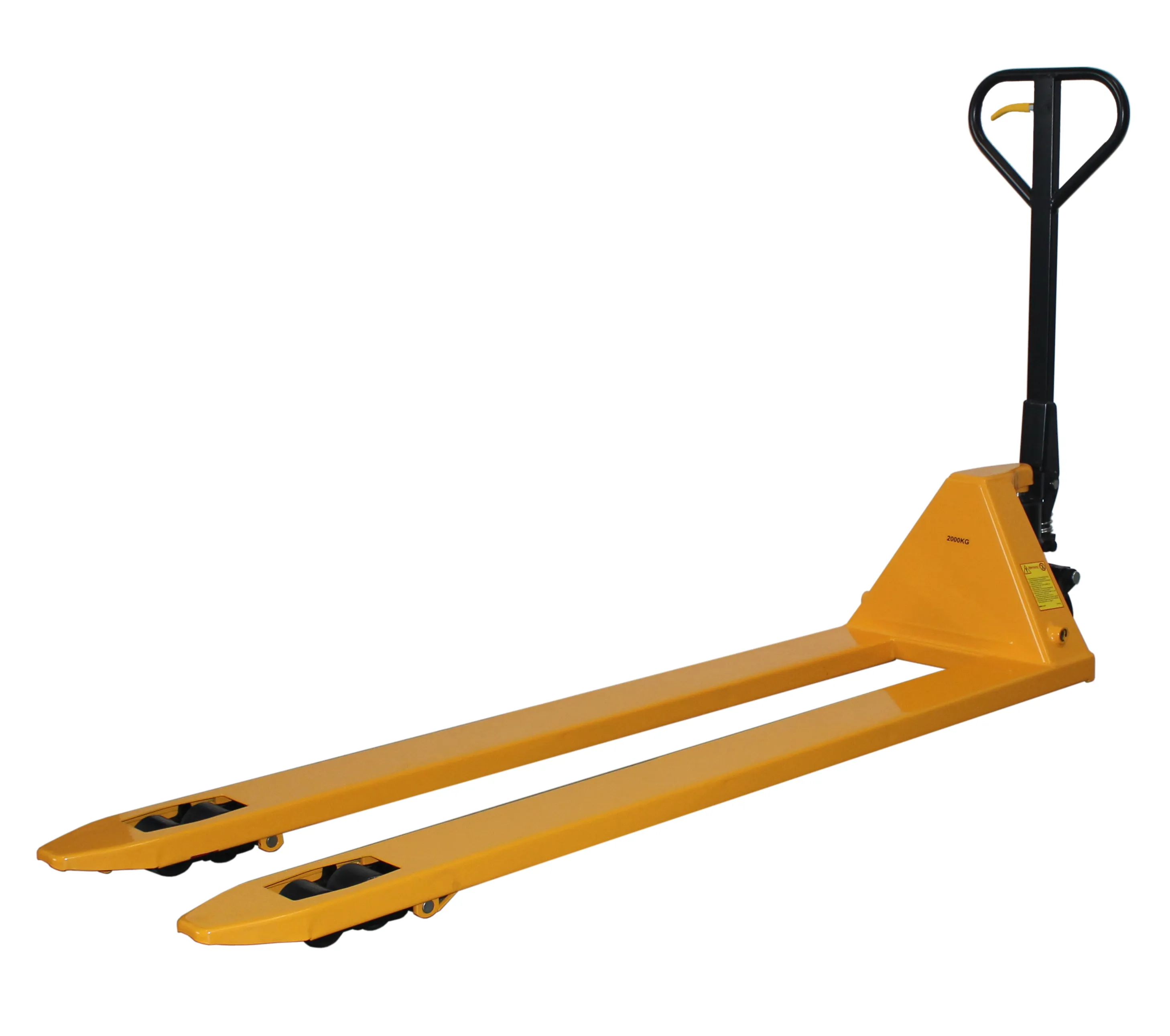 Der qteck GmbH Hubwagen in Sonderl?ngen, ideal f?r enge R?ume, tr?gt bis zu 2000Kg mit 1800mm Gabelzinken. Perfekt f?r Lager und Produktion.