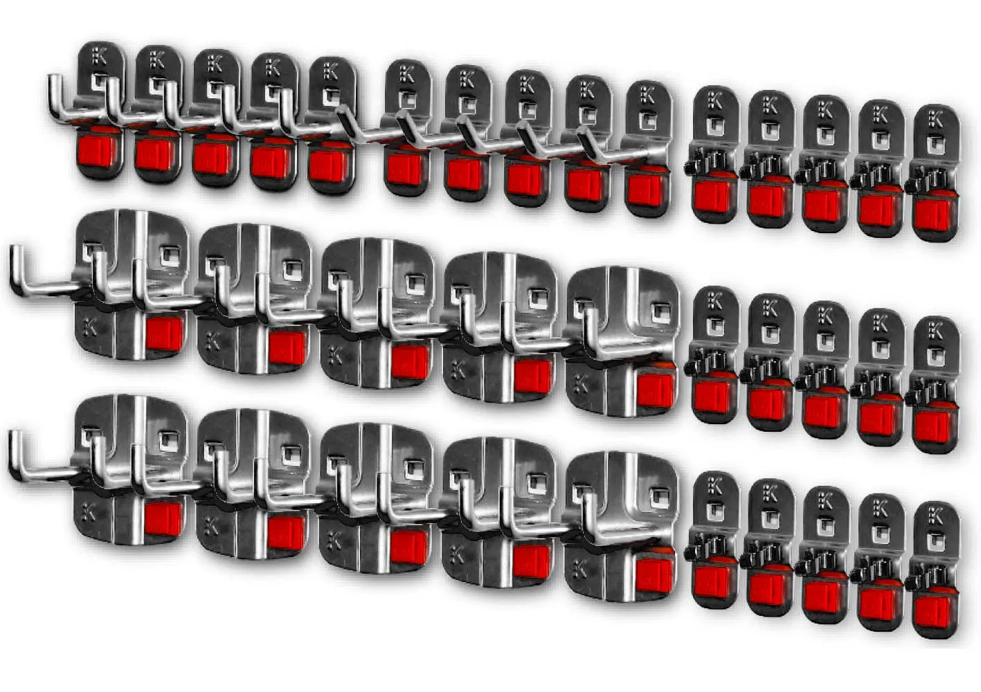 Das anthrazitgraue ?RasterPlan/ABAX Werkzeughalter-Set (35 Teile) von Kappes bietet werkzeuglose Montage und flexible Organisation f?r industrielle Anwendungen.