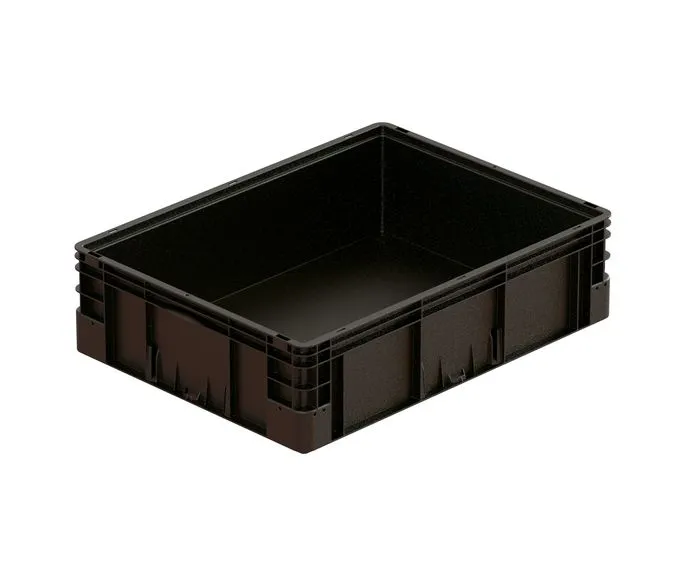 Der Silverline ESD-Beh?lter von Bekuplast (800x600x220 mm) in elegantem Schwarz sch?tzt elektronische Bauteile sicher vor statischen Entladungen.