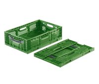 GEMÜSE-KLAPPKISTE KLAPPBOX Clever Fresh Box ADVANCE, 600x400x180 mm, Seiten/Boden durchbrochen  Farbe: grün