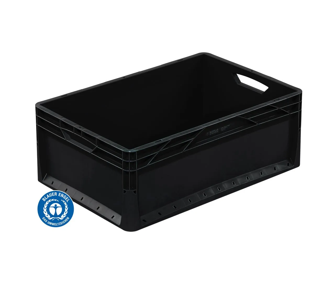 Basicline Eurobeh?lter 600x400x220 mm: Umweltfreundlich, robust, vielseitig. Zertifiziert mit "Blauer Engel", aus recycelbarem PP-C, 46L Volumen. Marke: Bekuplast.