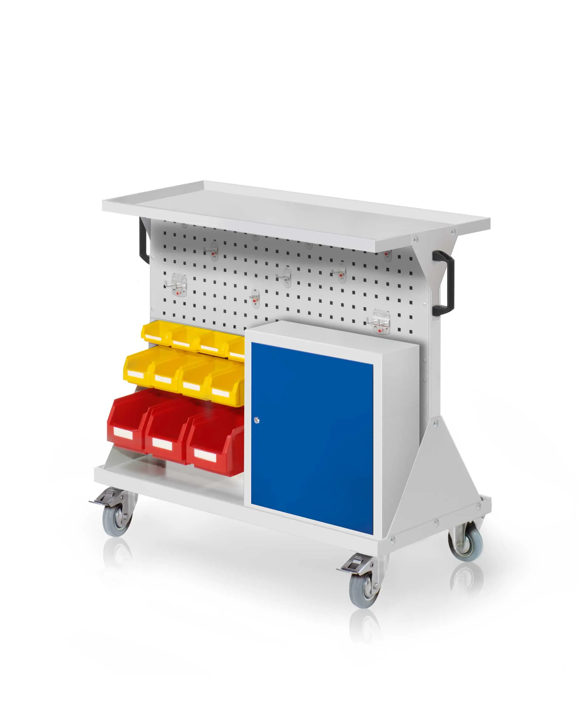 Das RasterMobil Gr. 2 von Kappes Systeme GmbH ist ein kompaktes, mobiles Lagersystem mit robustem Design und flexibler Organisation f?r Werkst?tten.