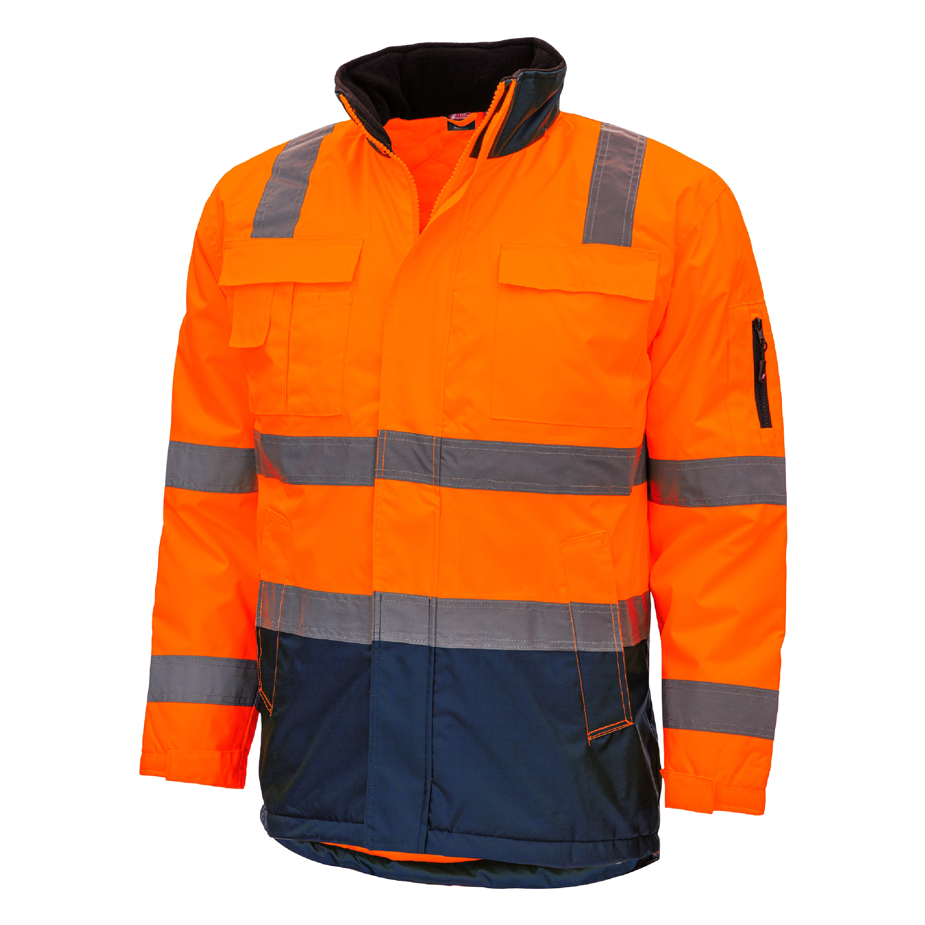 NITRAS MOTION TEX VIZ, Warnschutz-Parka, neonorange / marineblau, EN ISO 13688, EN ISO 20471, EN 343