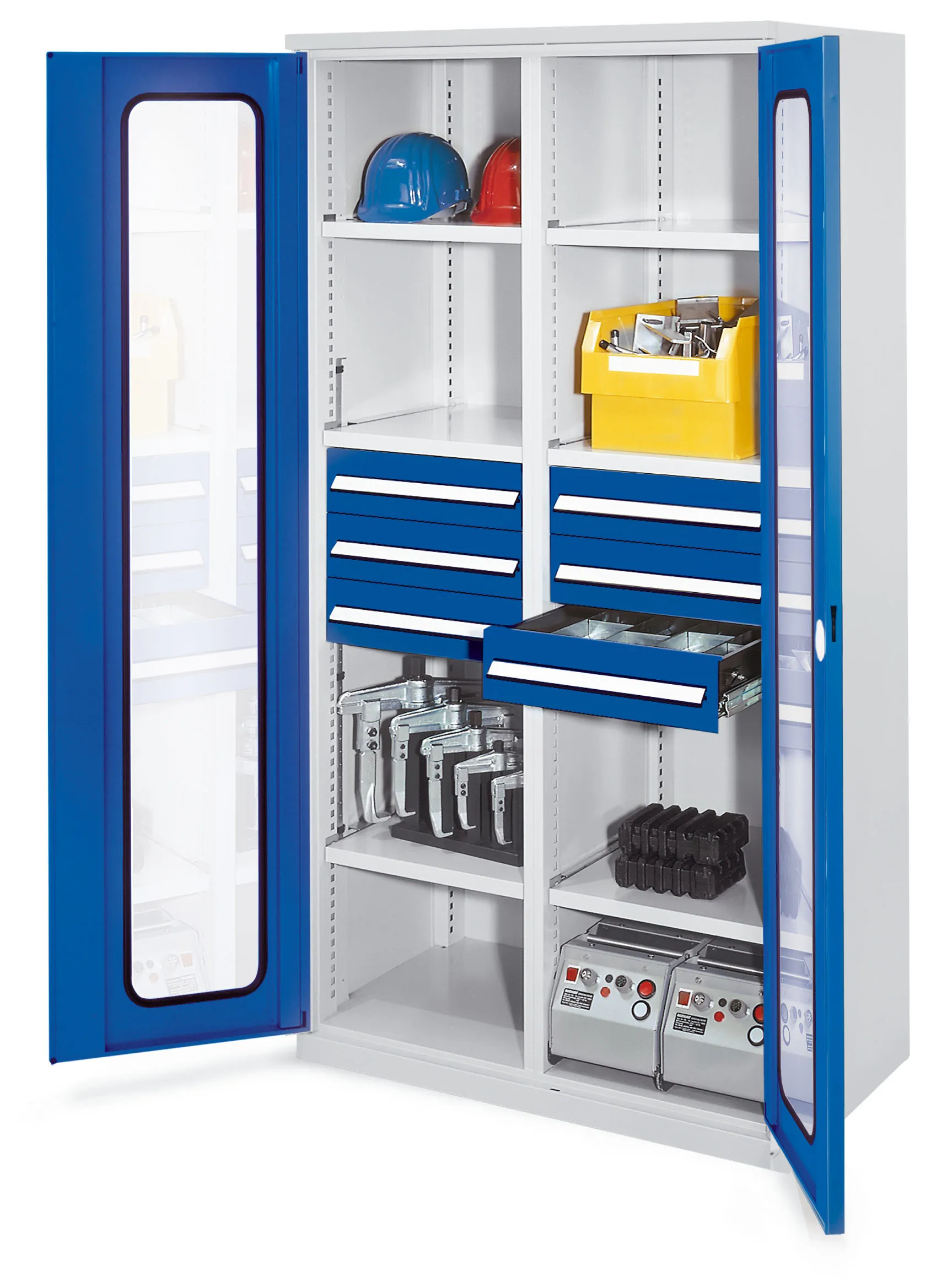 Schwerlastschrank Modell 53 von Kappes Systeme: Robuste Stahlkonstruktion, 1,65 Tonnen Tragkraft, doppelwandige T?ren, 6 Schubladen, ideal f?r Industrie.