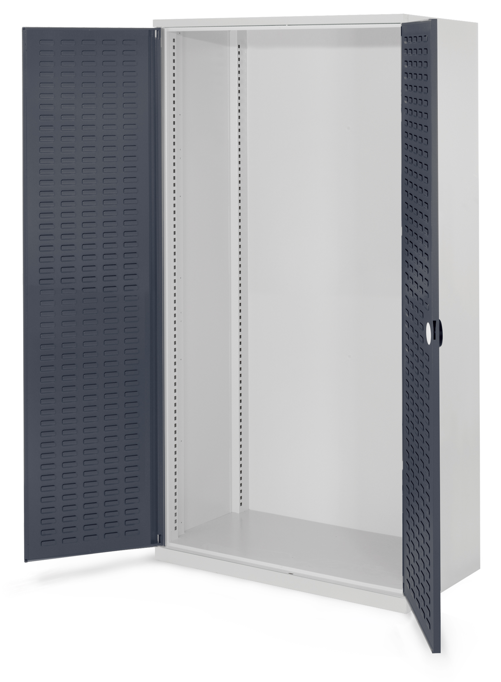 Schwerlastschrank Leergehäuse/Mod 40 von Kappes Systeme: Robuste Stahlkonstruktion, 1,65 Tonnen belastbar, mit RasterPlan Schlitzplatte für effiziente Organisation.