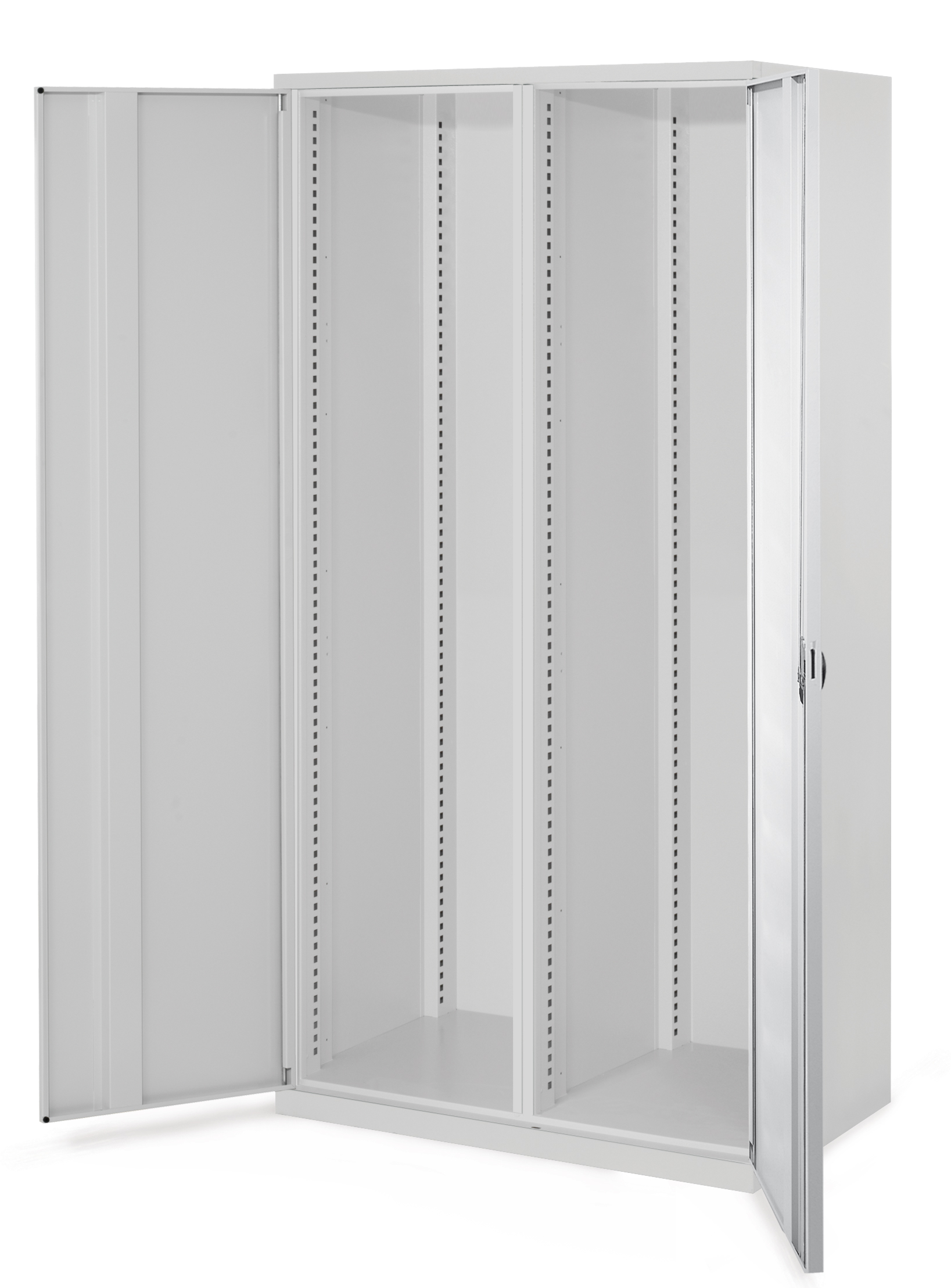 Schwerlastschrank Leergehäuse/ Mod 50 1950 x 1000 x 600 mm RAL 7035. Mit Mitteltrennwand Vollblechtüren