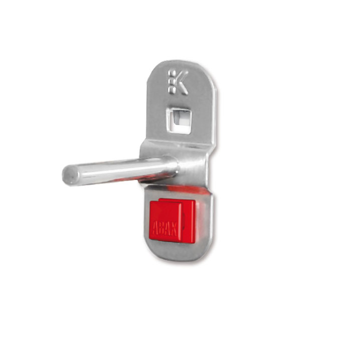 Der ABAX® Werkzeughalter in Alufarben, 50 mm, bietet werkzeuglose Montage und flexible Anpassung für Ihre Werkstatt mit dem ®RasterPlan System.