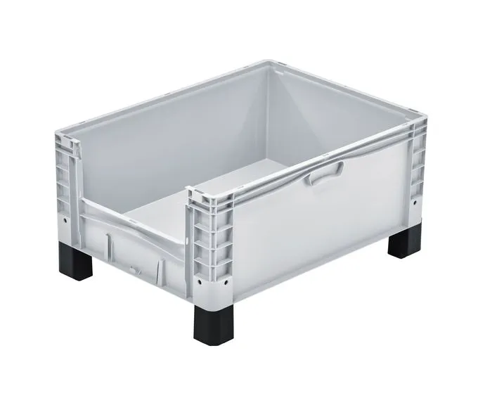 Der Bekuplast Gro?beh?lter 800x600x420 mm bietet robuste Lagerung und Transport mit 126 Litern Volumen, stabilem Laufkranzboden und geschlossenen Griffen.