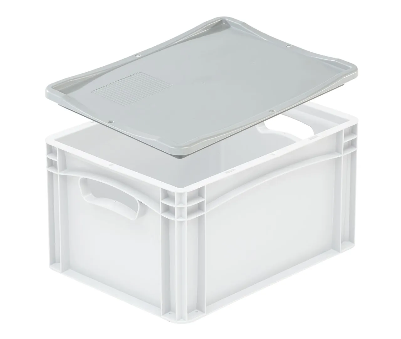 Der graue Auflagedeckel von Bekuplast (400x300 mm) sch?tzt Ihre Produkte zuverl?ssig vor Sch?den und Verschmutzungen. Hergestellt aus recycelbarem PP-C.