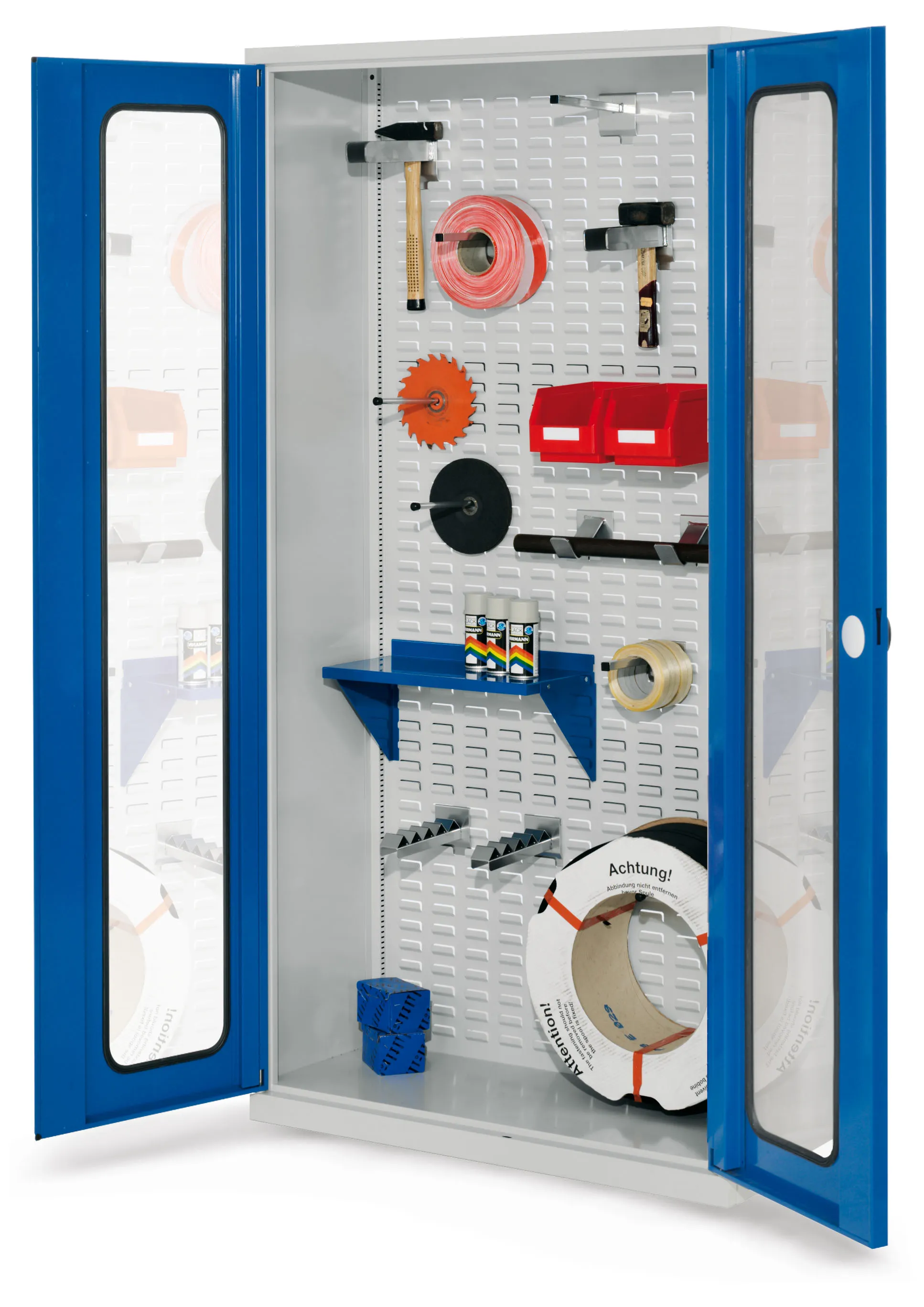 Der RasterPlan Werkst?ckschrank von Kappes Systeme GmbH bietet mit Sichtfenstert?r und Sicherheits-Zylinderschloss eine sichere, ?bersichtliche Werkzeugaufbewahrung.