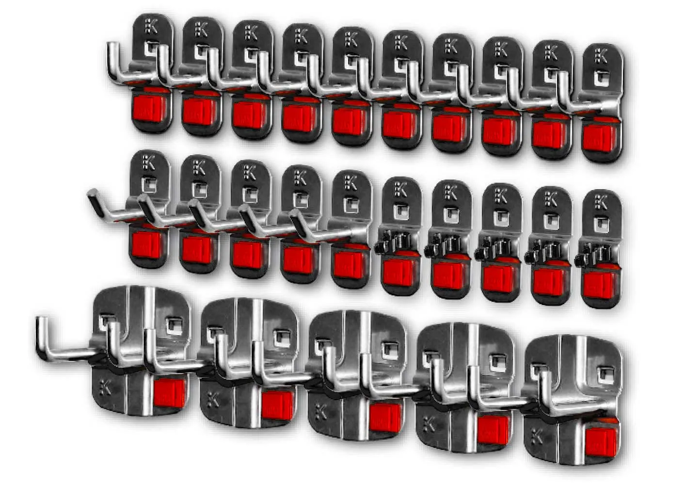 Das 25-teilige anthrazitgraue RasterPlan/ABAX Werkzeughalter-Sortiment von Kappes bietet eine werkzeuglose, flexible L?sung zur effizienten Werkzeugorganisation.