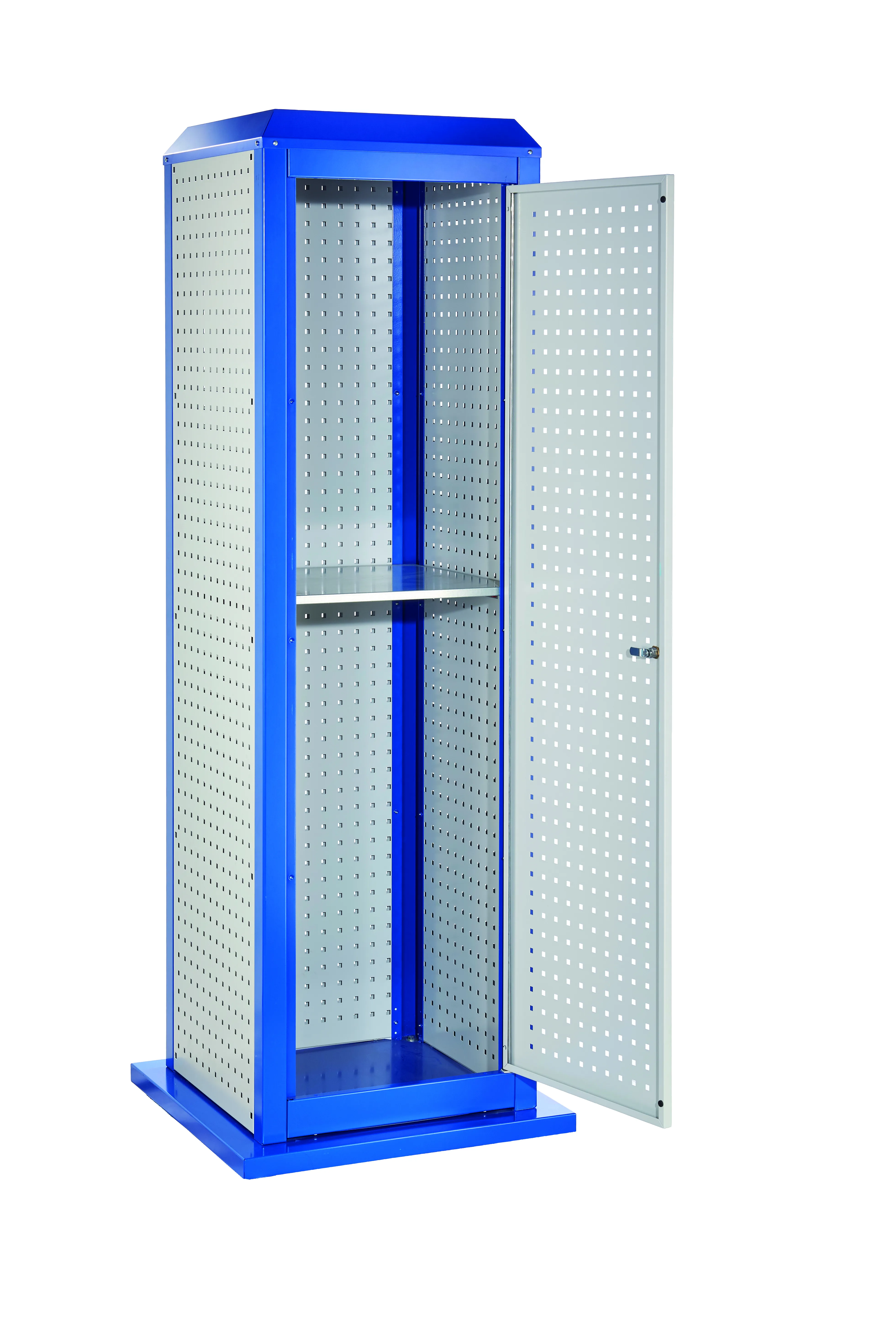 Der ?RasterPlan ToolTower Gro? Modell 4 von Kappes Systeme: Flexibler Werkzeugschrank mit robustem Design, anpassbaren Lochplatten und mobiler Option f?r effiziente Organisation.