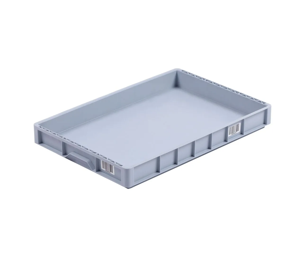 Graues Bekuplast Tray TR9656-144n, 638 x 432 mm, mit robustem, geschlossenem Design f?r sicheren Transport und Lagerung. Ergonomische Griffe, leicht zu reinigen.
