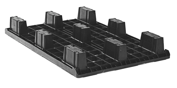 Kunststoffpalette 1200 x 800 Geschlossenes Deck 9 Füße light Ohne Antirutschkante