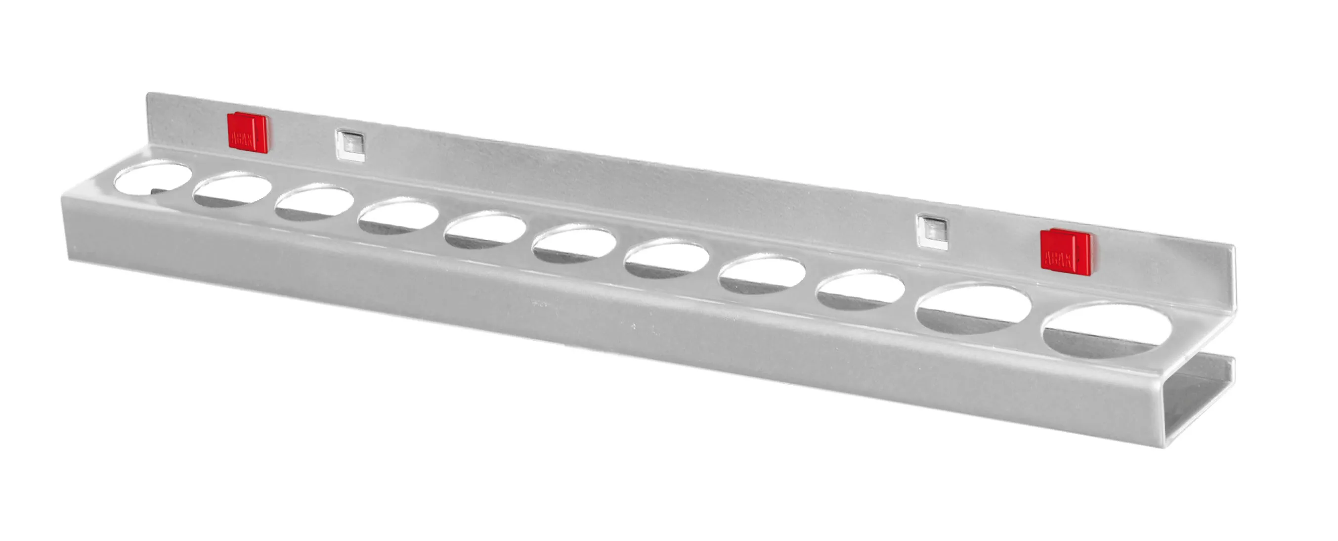 Der ABAX® Nusshalter von Kappes: Organisieren Sie 12 Nüsse effizient in Alufarben, kompatibel mit ®RasterPlan, werkzeuglos montierbar und GS-geprüft.