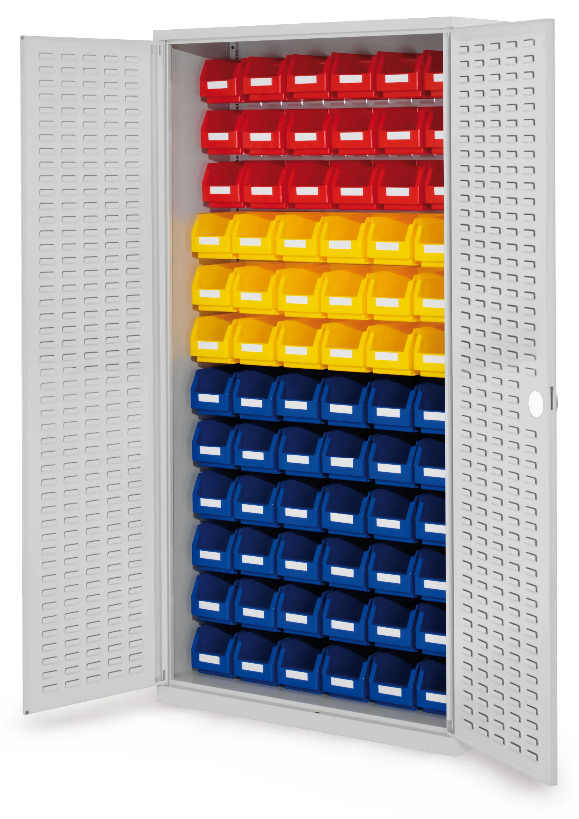 Der ?RasterPlan Schlitzplattenschrank von Kappes Systeme GmbH bietet mit robustem Stahl und innovativer Schlitzpr?gung eine effiziente Lagerl?sung f?r Kleinteile.