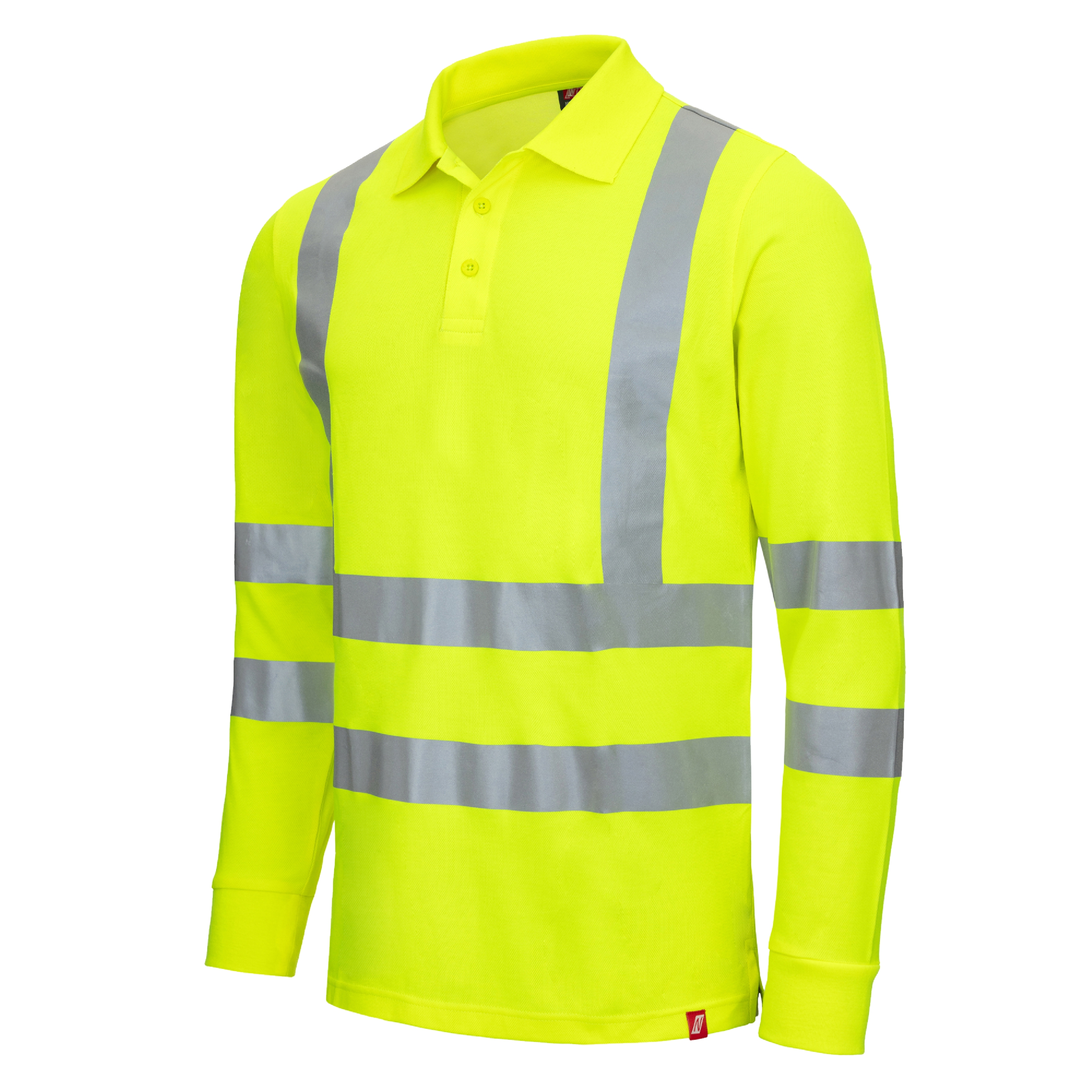 NITRAS MOTION TEX VIZ, Warnschutz-Langarm-Poloshirt, EN ISO 13688, EN ISO 20471, EN 13758-2
