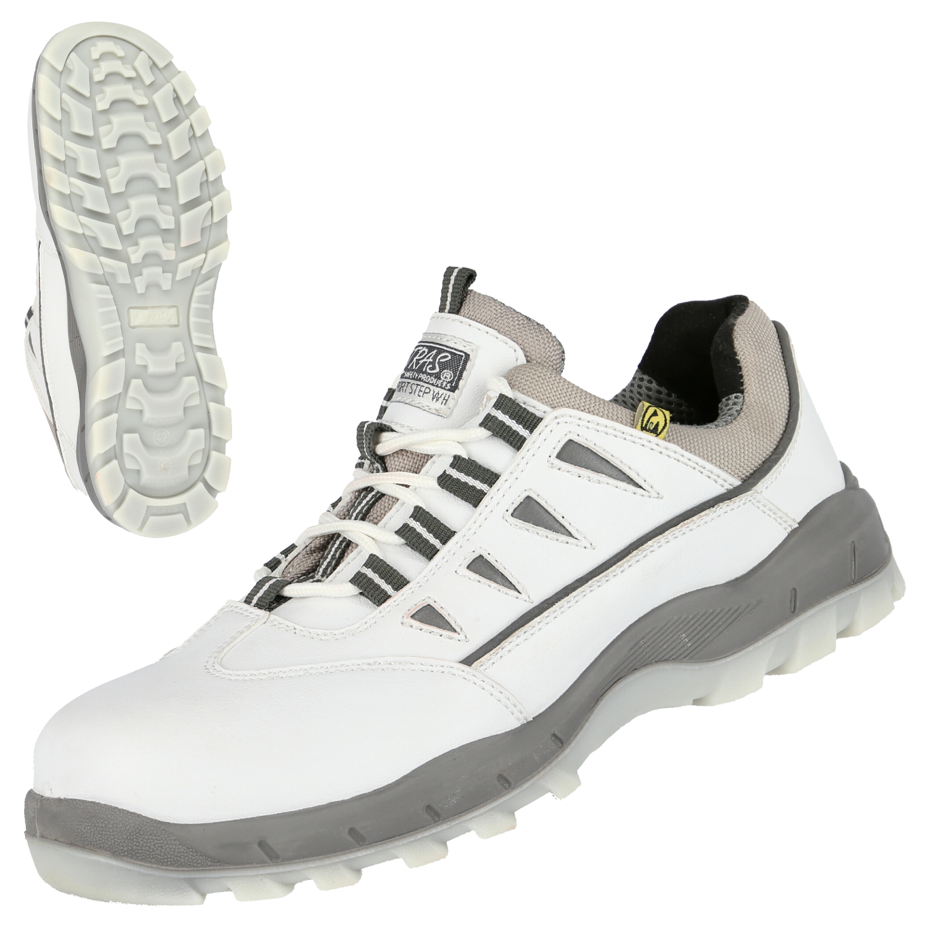 NITRAS SPORT STEP WH, S3 Sicherheitshalbschuhe, weiß, EN ISO 20345, EN 61340-4-3, DGUV Regel 112-191