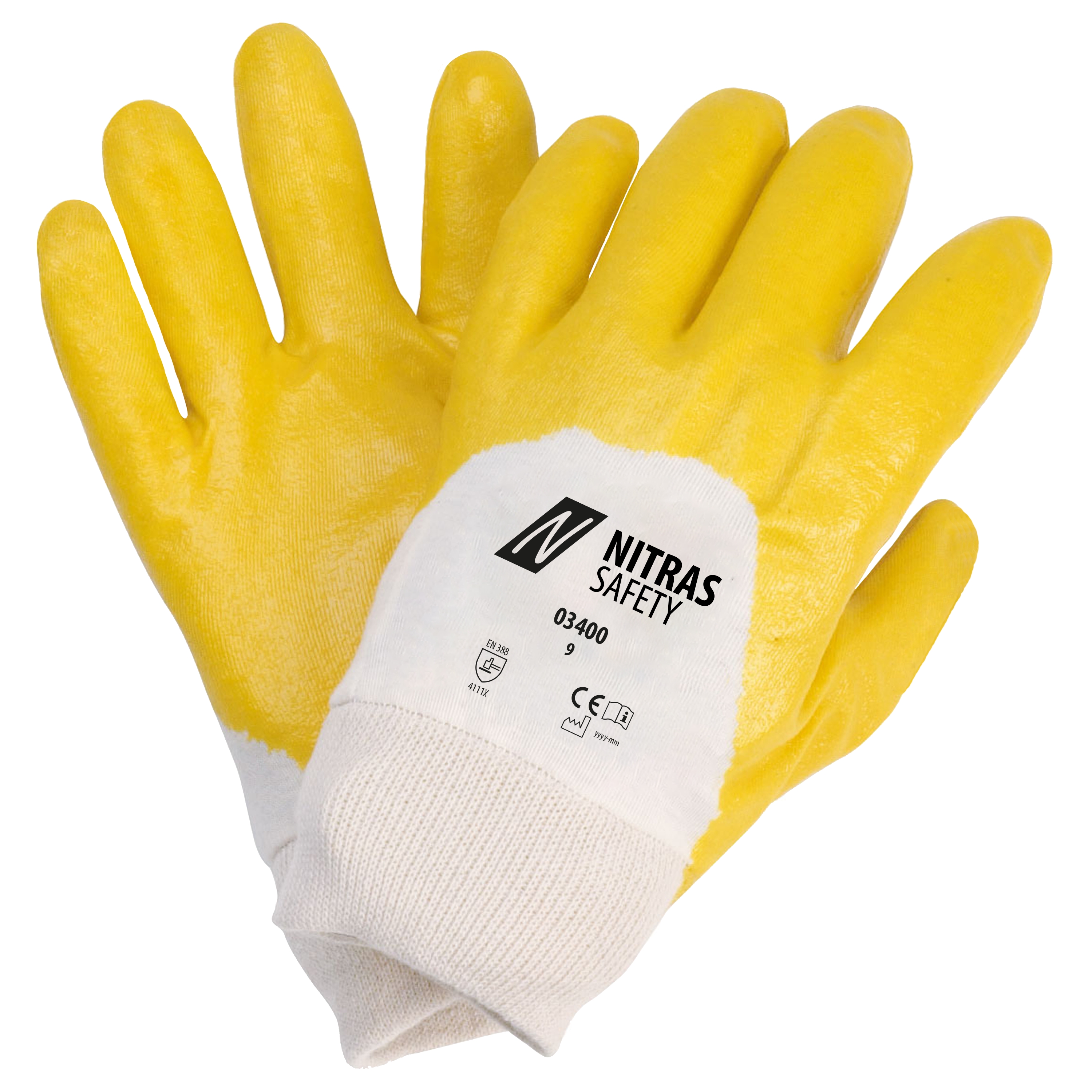 NITRAS Nitrilhandschuhe, naturfarben / gelb, EN 388