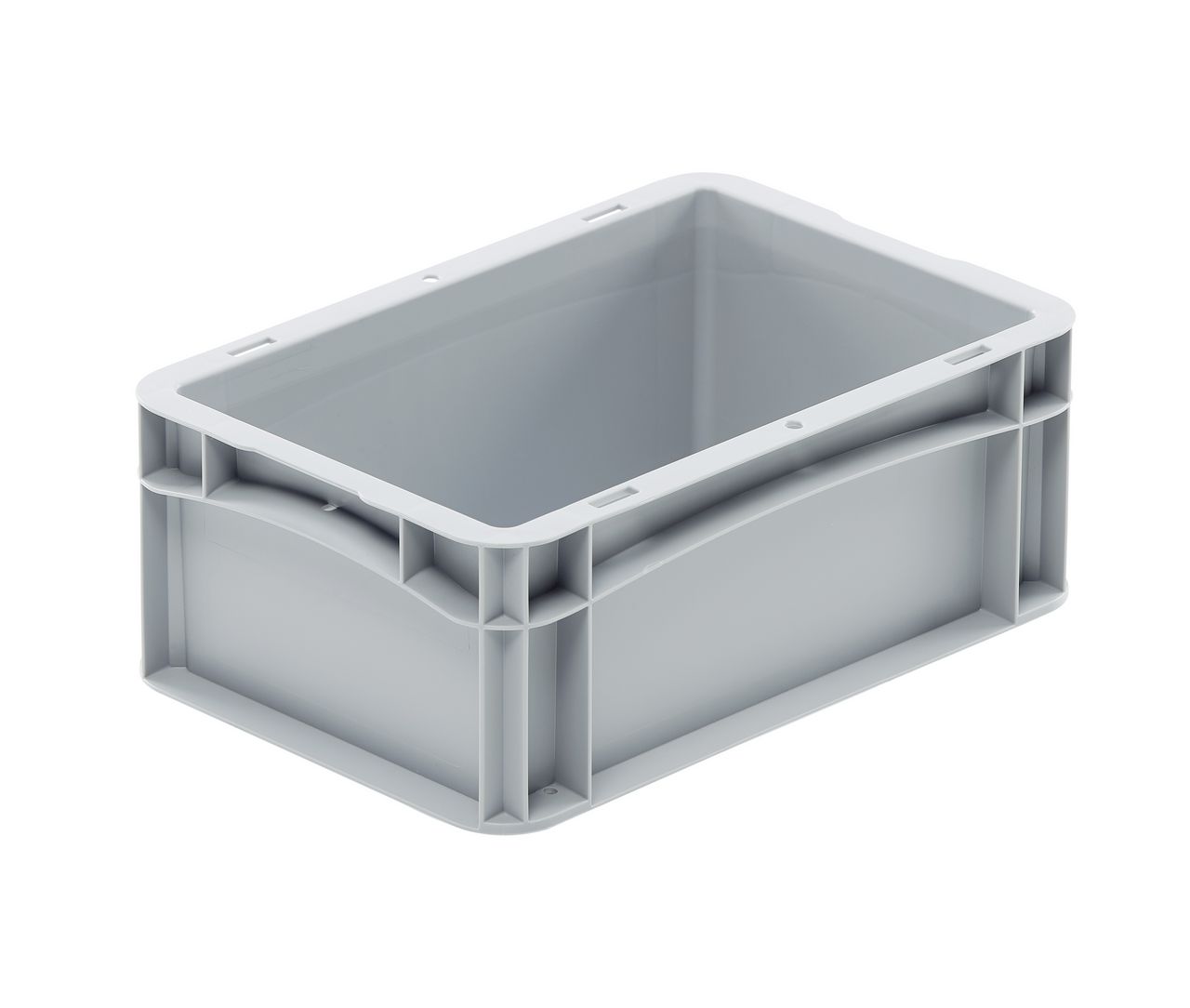 Der basicline Behälter von Bekuplast, 300x200x120 mm, bietet 5,1 Liter Volumen für sichere Lagerung und Transport. Hergestellt aus robustem PP-C, wiegt er nur 340 g.