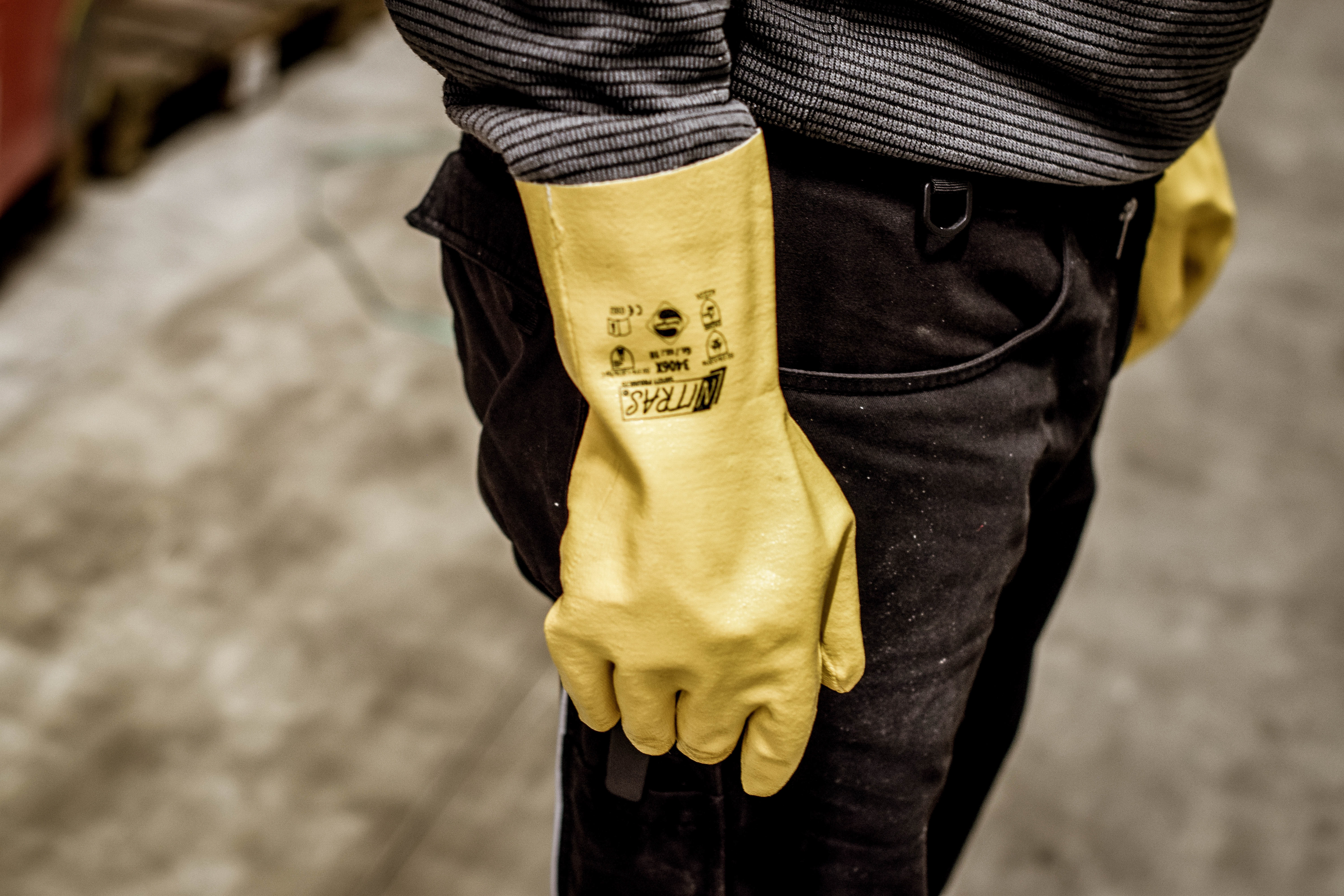 NITRAS Chemikalienschutzhandschuhe, naturfarben / gelb, EN 388, EN ISO 374